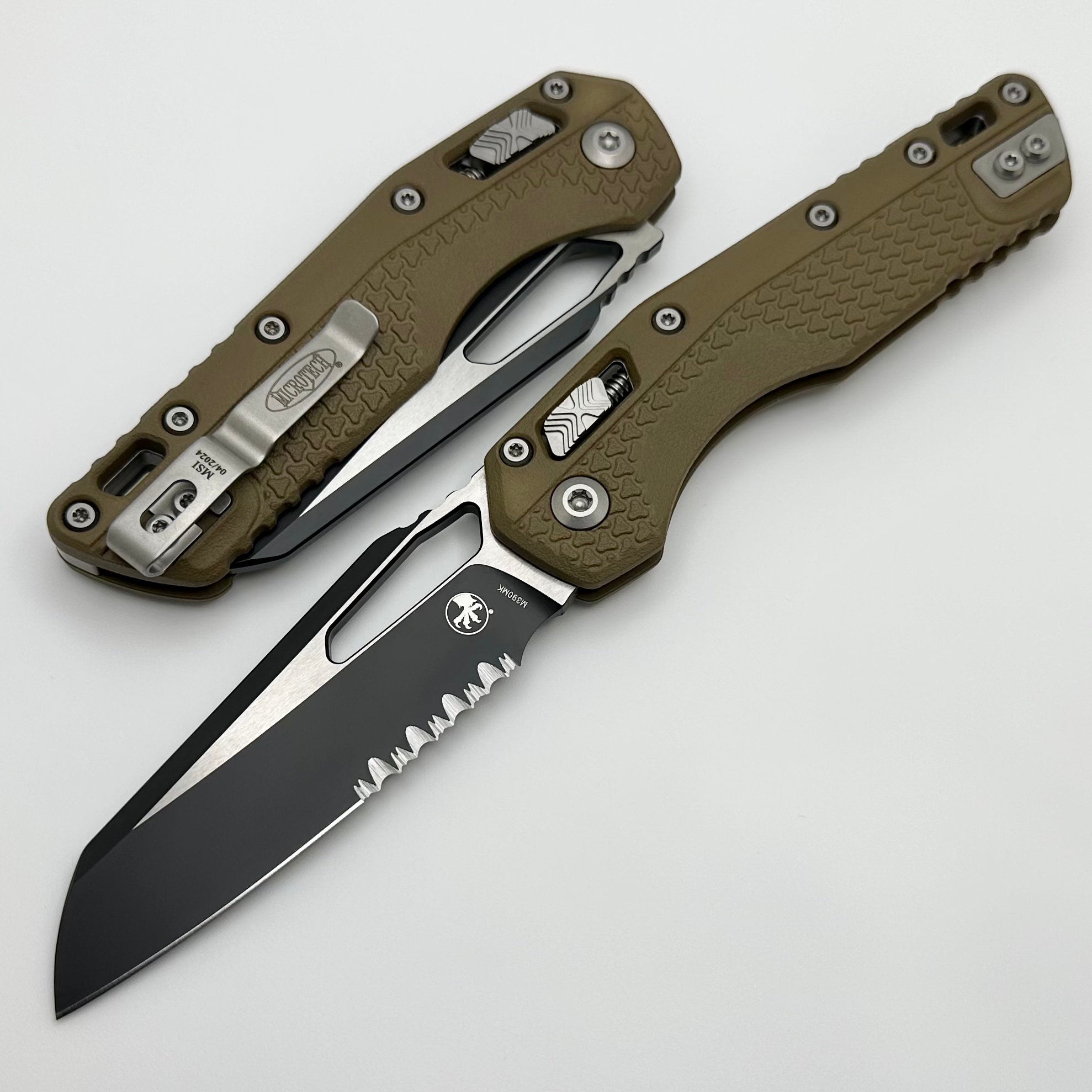 Microtech MSI RAM LOK Ultimate Tactical Knife - Dark Earth Polymer & Black Serrated M390MK