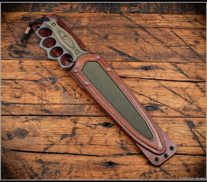 RMJ Tactical Lady Death Premium Fixed Blade Knife - Dirty Olive G-10 & CPM-3V | Exclusive One Per Household