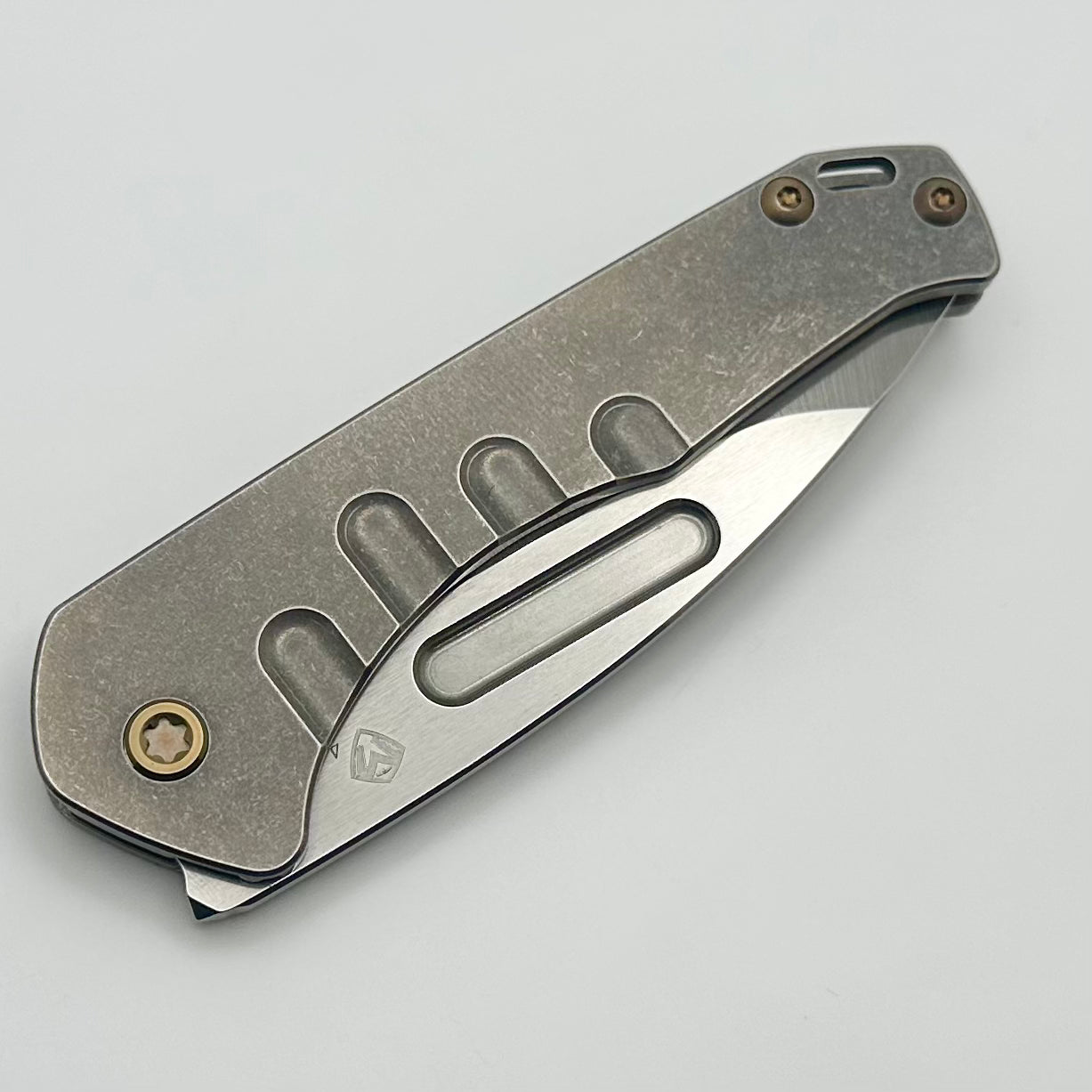 Medford Praetorian Slim Premium EDC Knife - Tumbled S45VN Drop Point & Old School Bronze Hardware