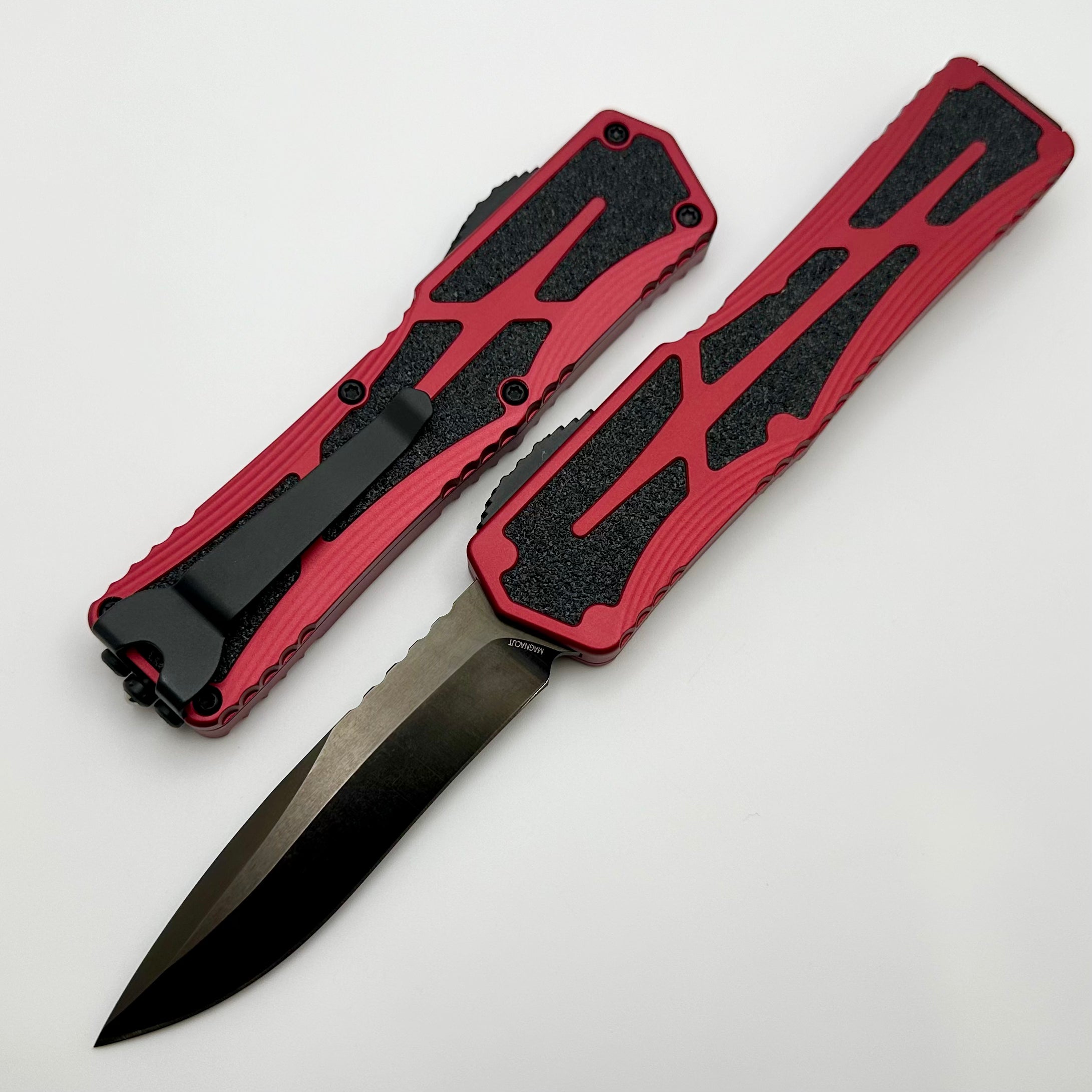 Heretic Knives Colossus DLC Recurve - Premium Magnacut Blade & Red Aluminum Handle