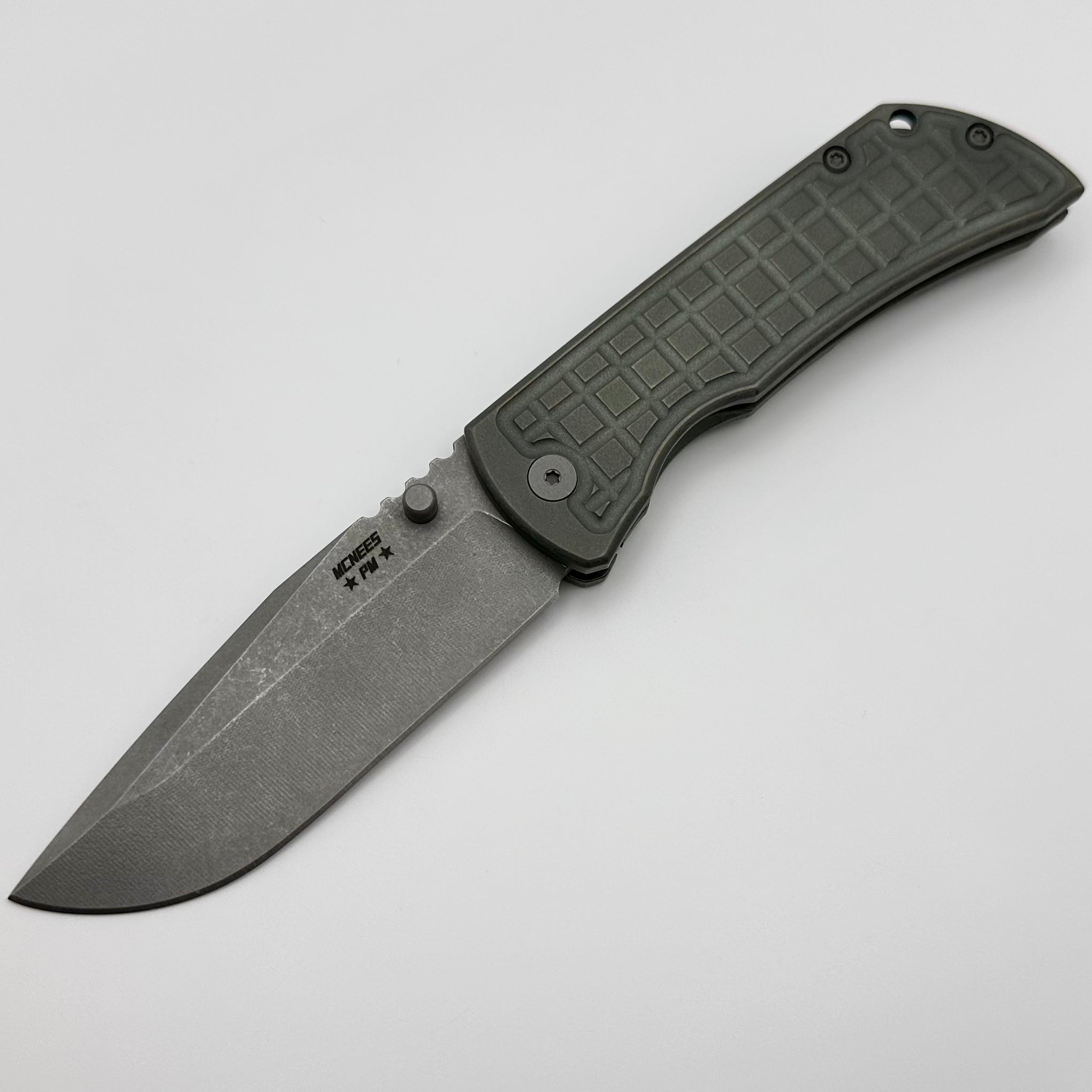 McNees Ultimate Mac 2 3.5 Tactical Knife - Green/Bronze Frag Atomic with Stonewash MagnaCut GEN 2