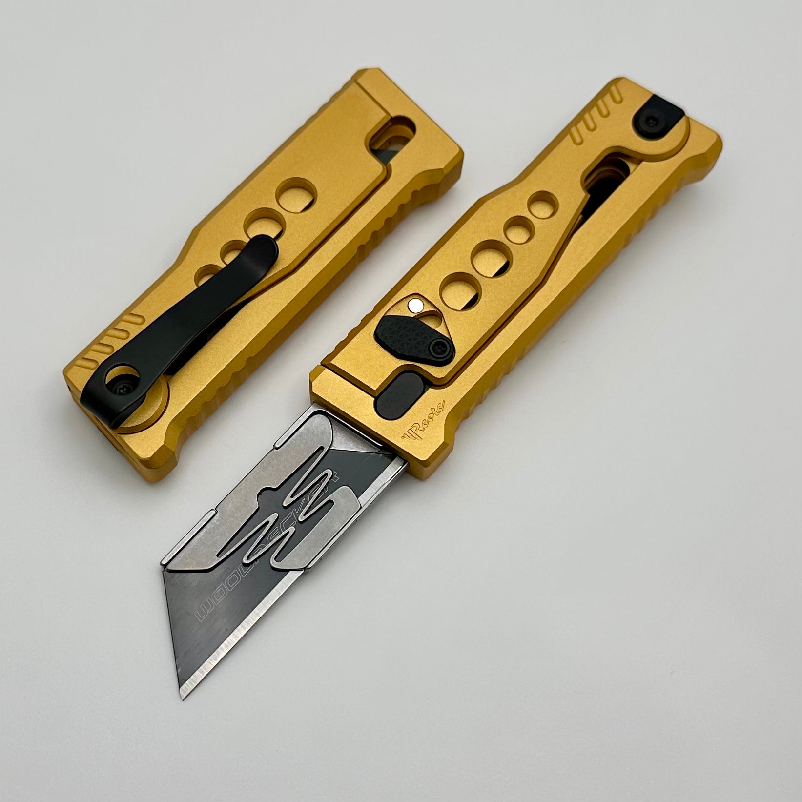 Reate EXO-U Ultimate Utility Knife - Yellow Aluminum Handle