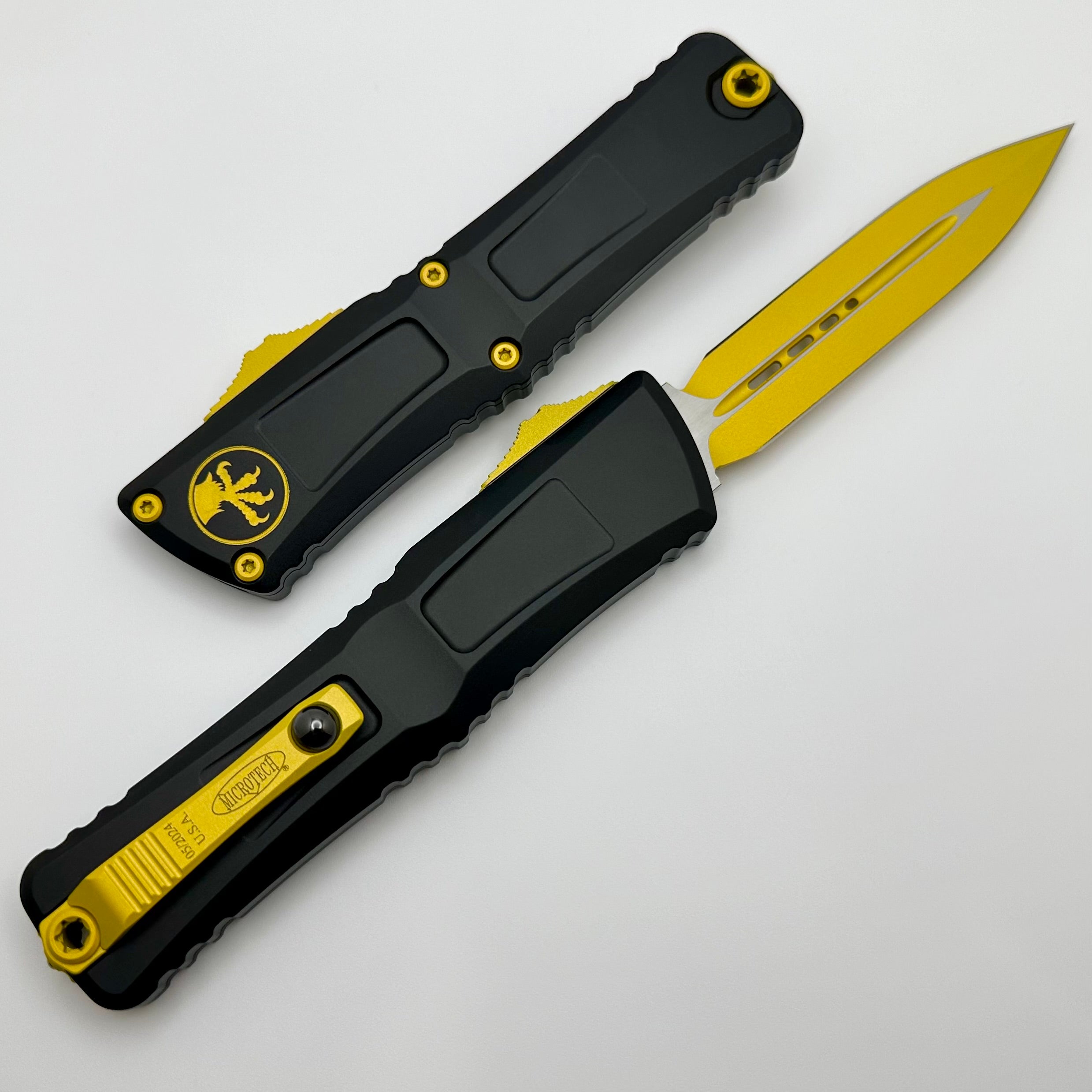 Microtech Combat Troodon Gen III Ultimate Tactical Knife - Black D/E with Yellow Accents