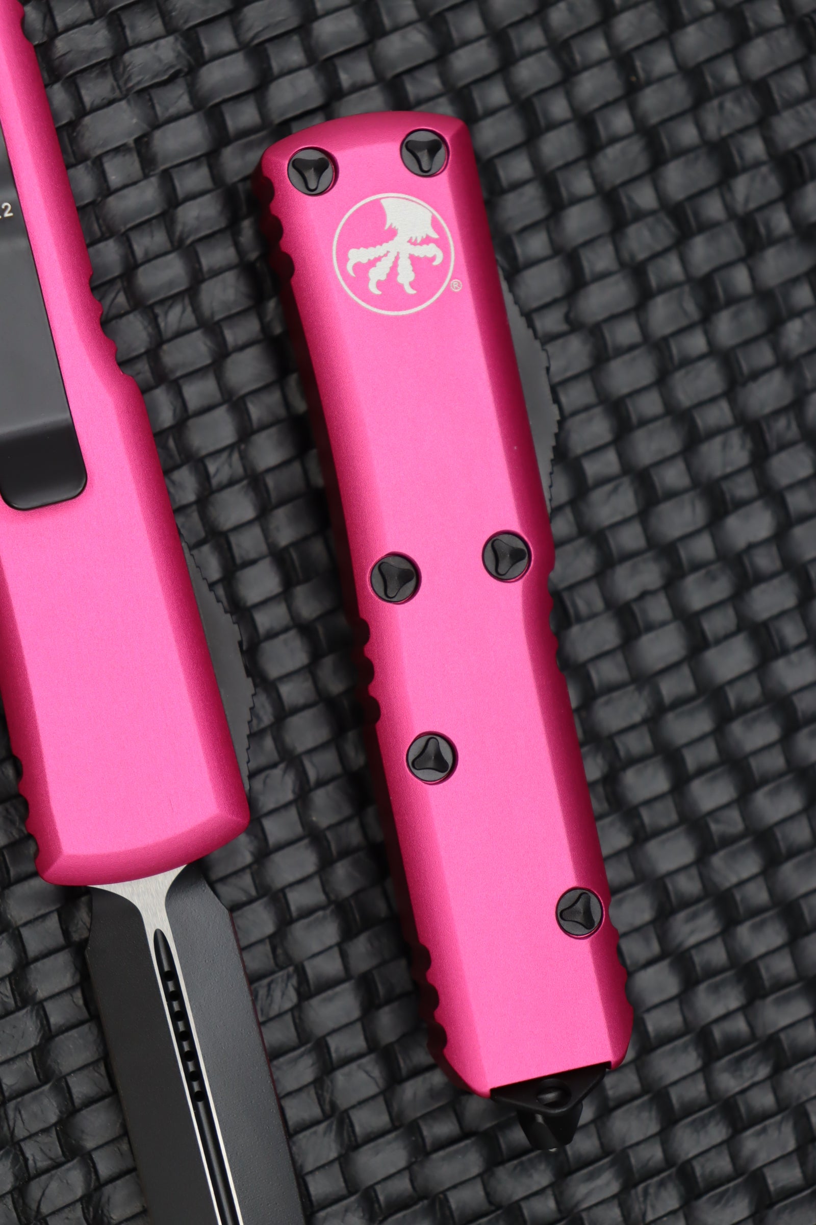 Microtech UTX-85 Premium Double Edge Tactical Knife - Black & Pink