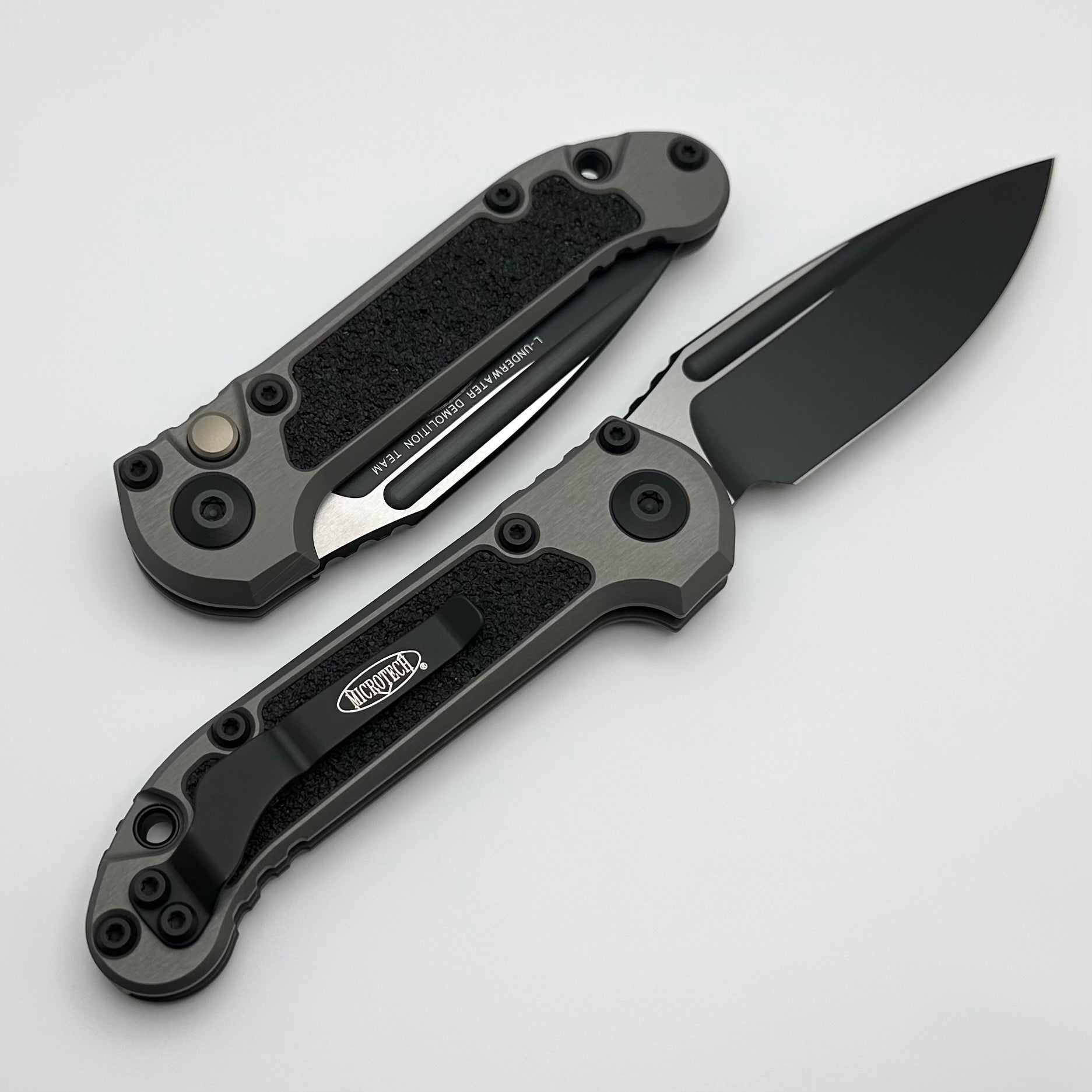 Microtech LUDT Gen III Ultimate Tactical Knife - Black Drop Point with Natural Clear Handle