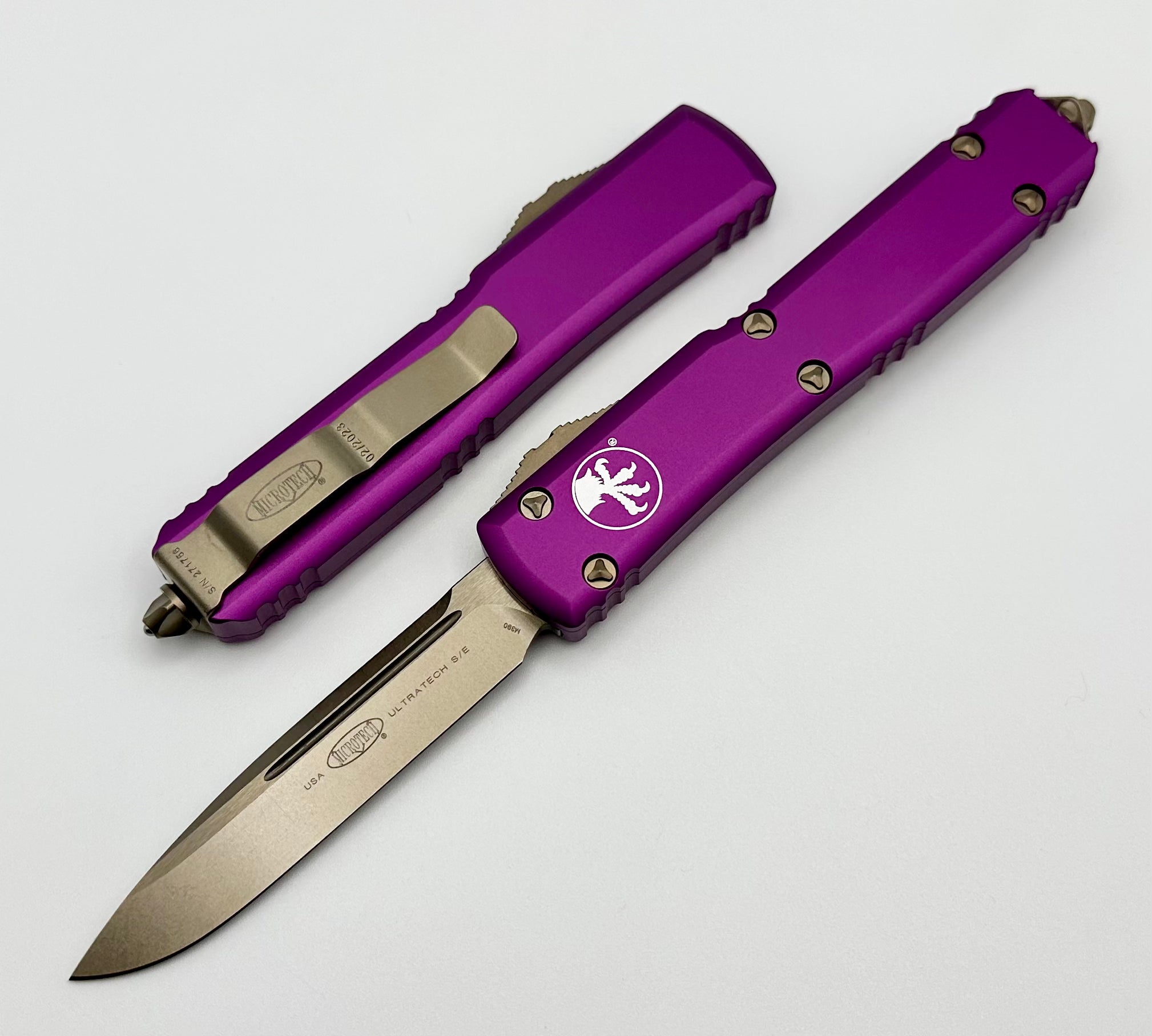 Premium Microtech Ultratech Bronze & Violet OTF Knife - Ultimate Tactical Tool