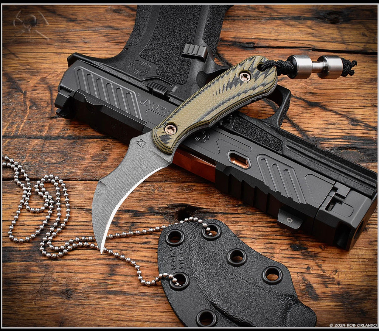 Ultimate RMJ Gym Rat Knife - Premium Nitro V Blade with Dirty Olive G-10 Handles