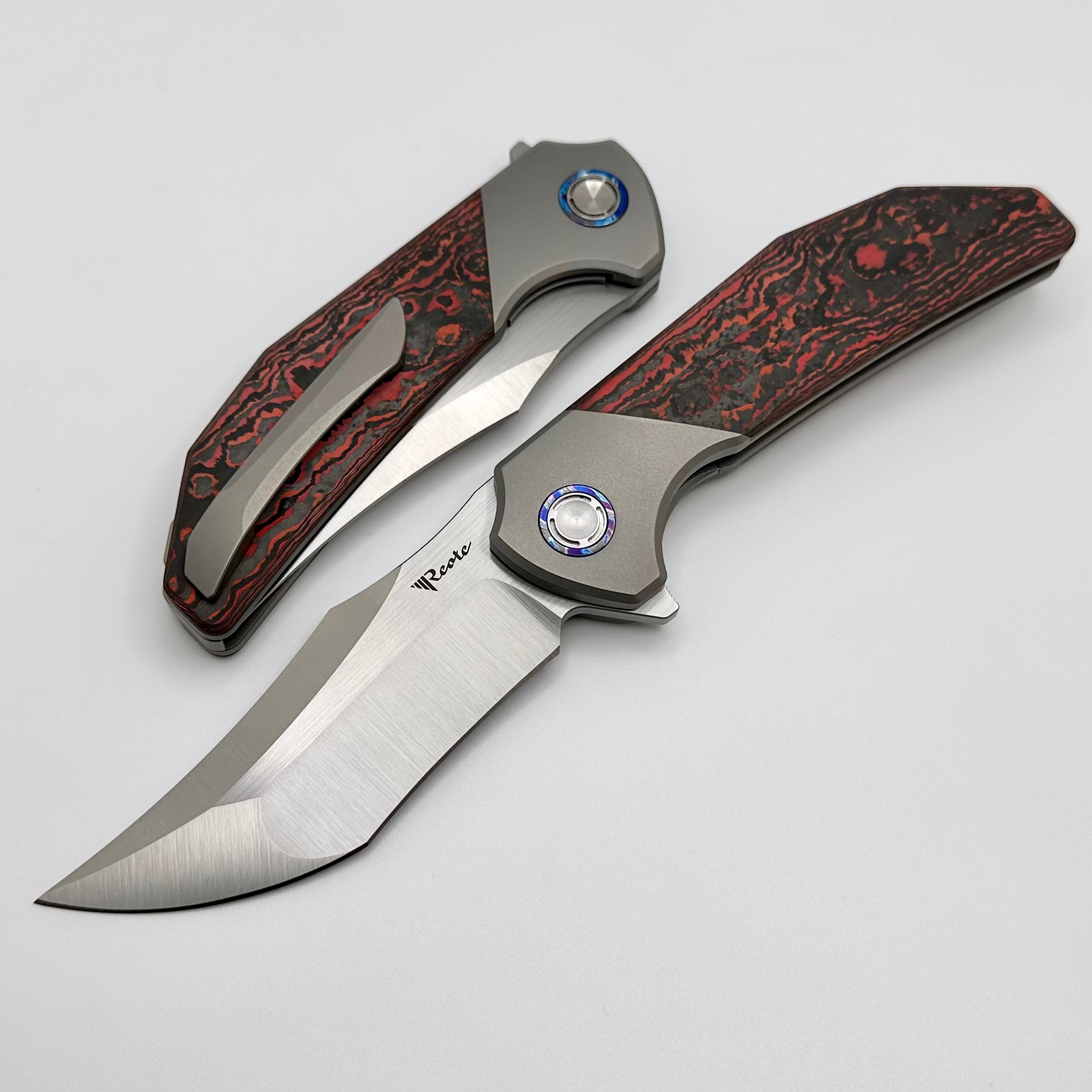 Reate Knives Tiger Lava Flow: Premium Fat Carbon & M390 Blade