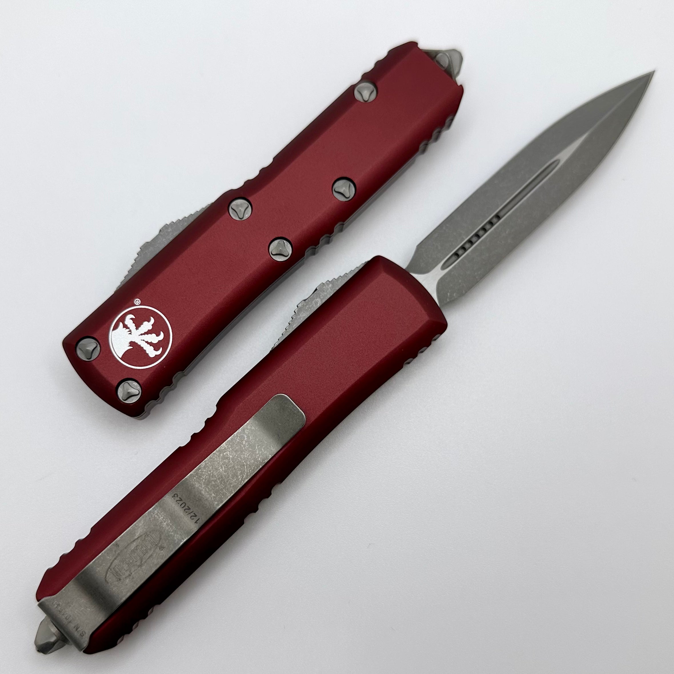 Microtech UTX-85 Double Edge Apocalyptic Standard & Merlot 232-10APMR - Premium Everyday Carry Knife