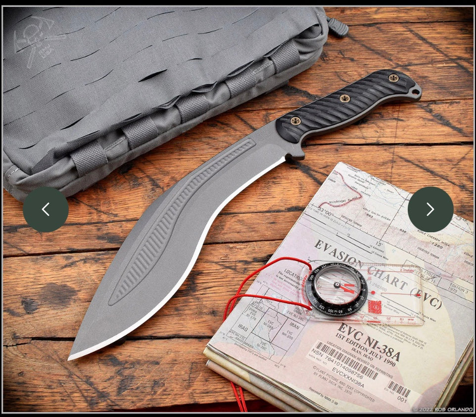 RMJ Ultimate Kukri Fixed Blade - Premium Black Handle & 80CRV2 Steel