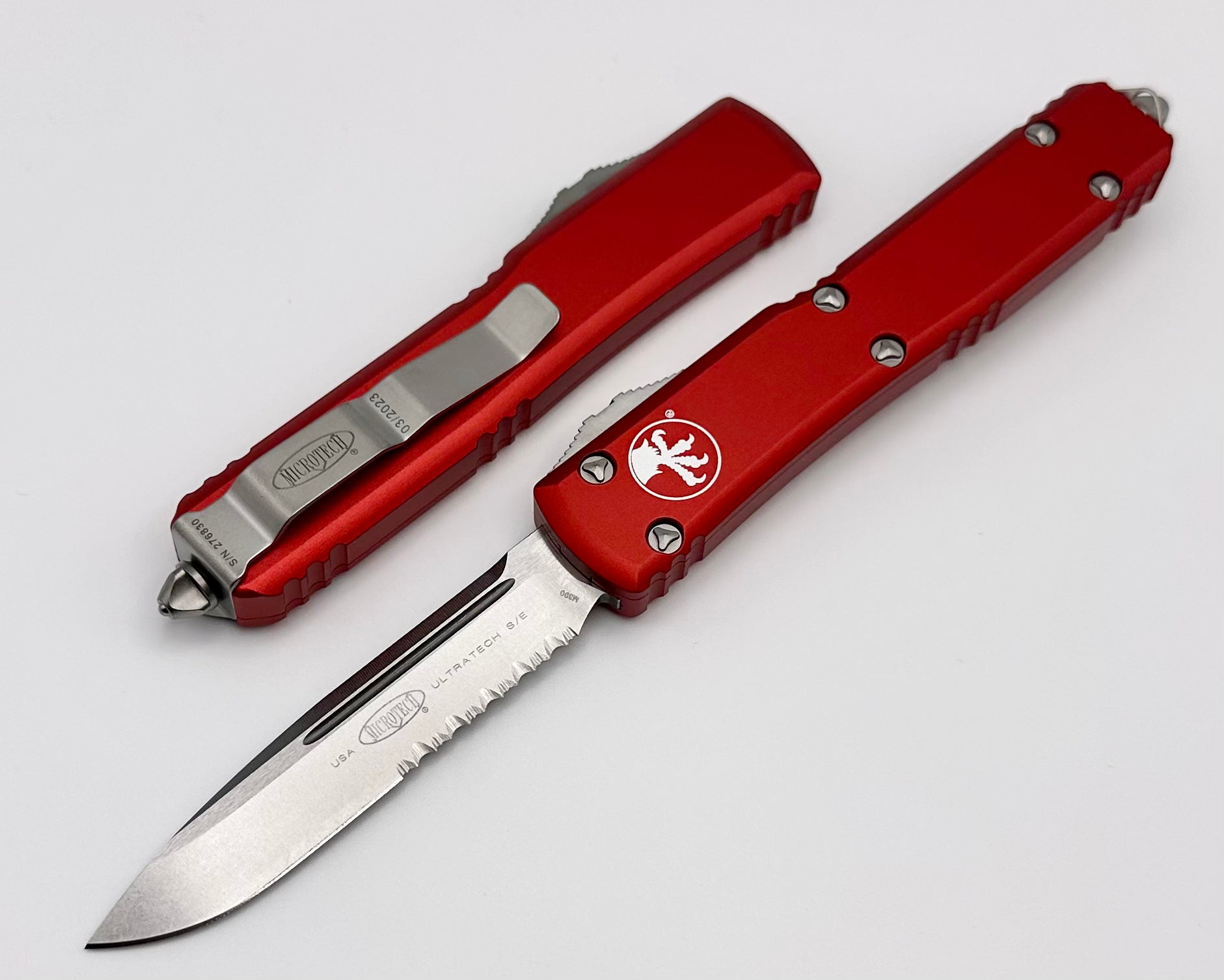 Microtech Ultratech Premium Red OTF Knife - M390 Steel & Ergonomic Design