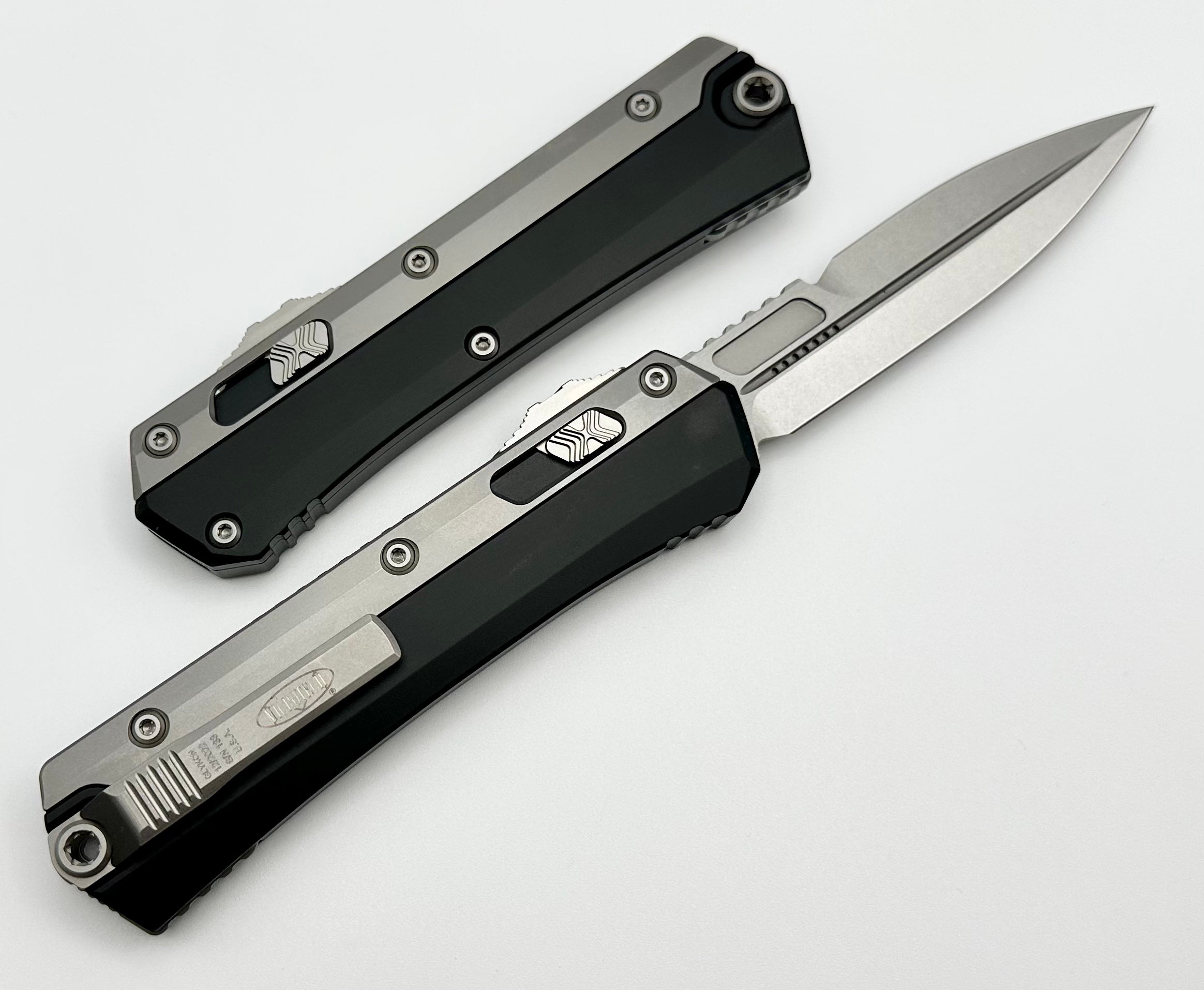 Microtech Glykon Premium Stonewash Bayonet with Bead Blast Overlay - Ultimate Tactical Knife