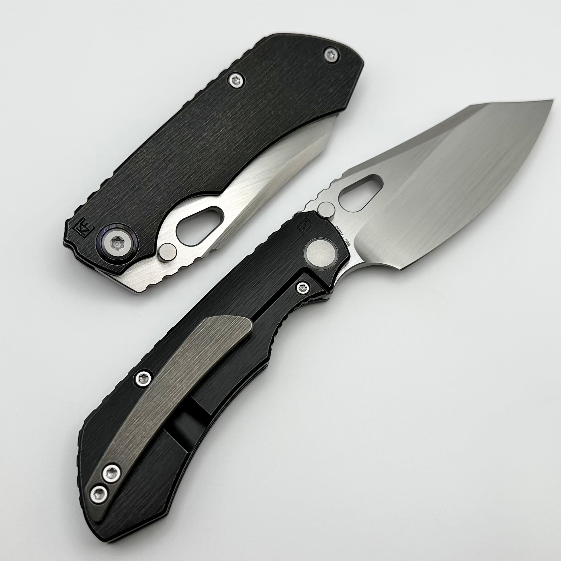 Premium Custom Knife Factory Rotten Design Evo 4.0 - Ultimate S90V Blade with Black Titanium Handles