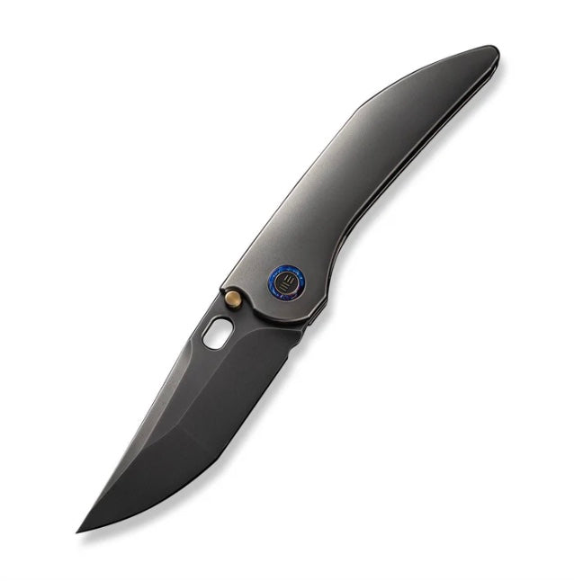 Premium WE Knife Attor: Polished Gray Titanium Integral Handle with 20CV Blade