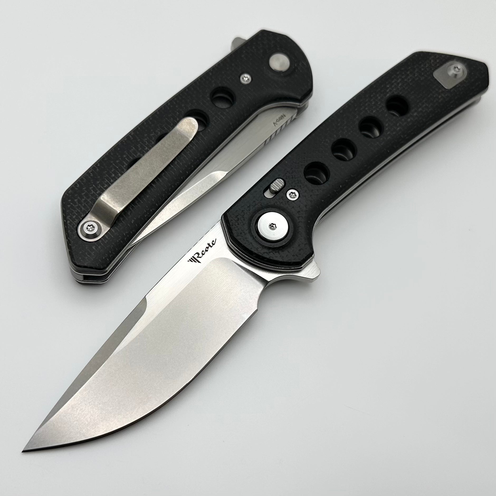 Reate Knives PL-XF Ultimate Tactical Folder - Black Micarta & G-10 Inlays