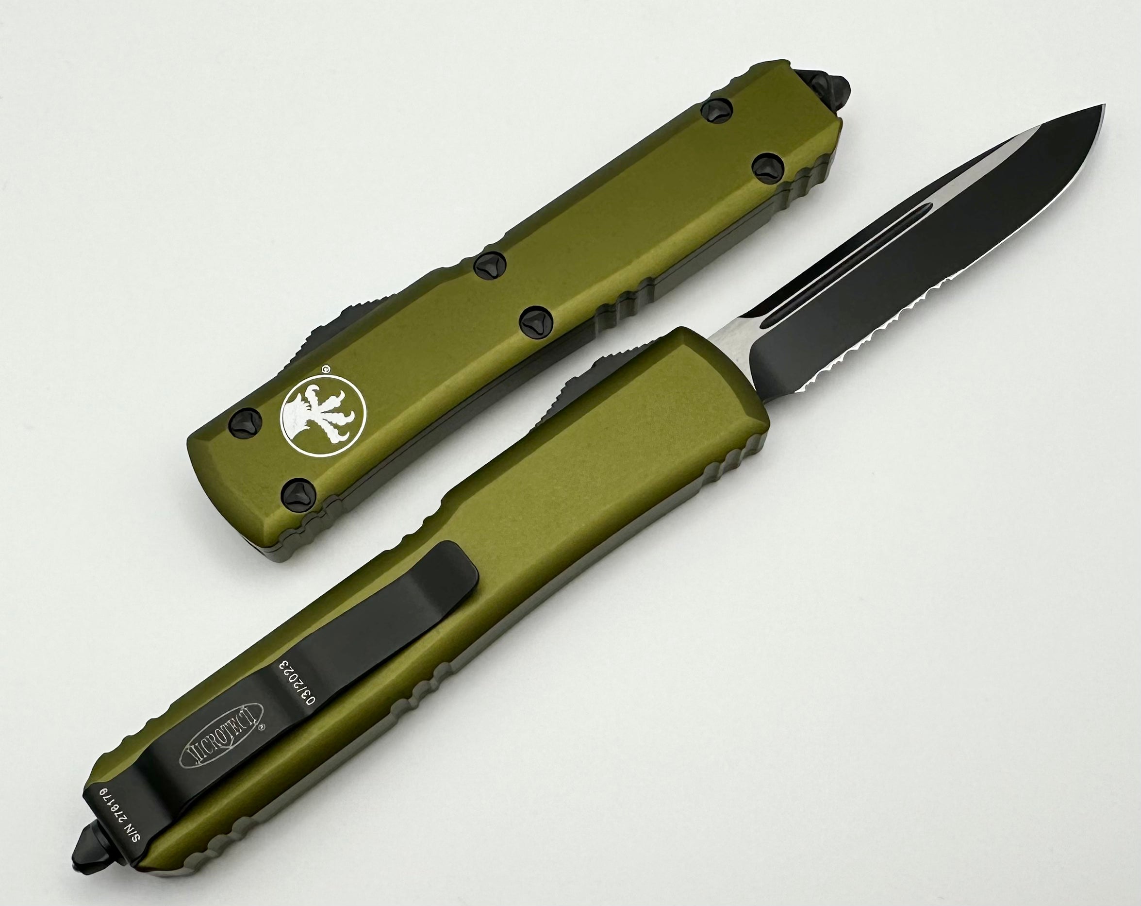 Microtech Ultratech OD Green & Black Tactical OTF Knife