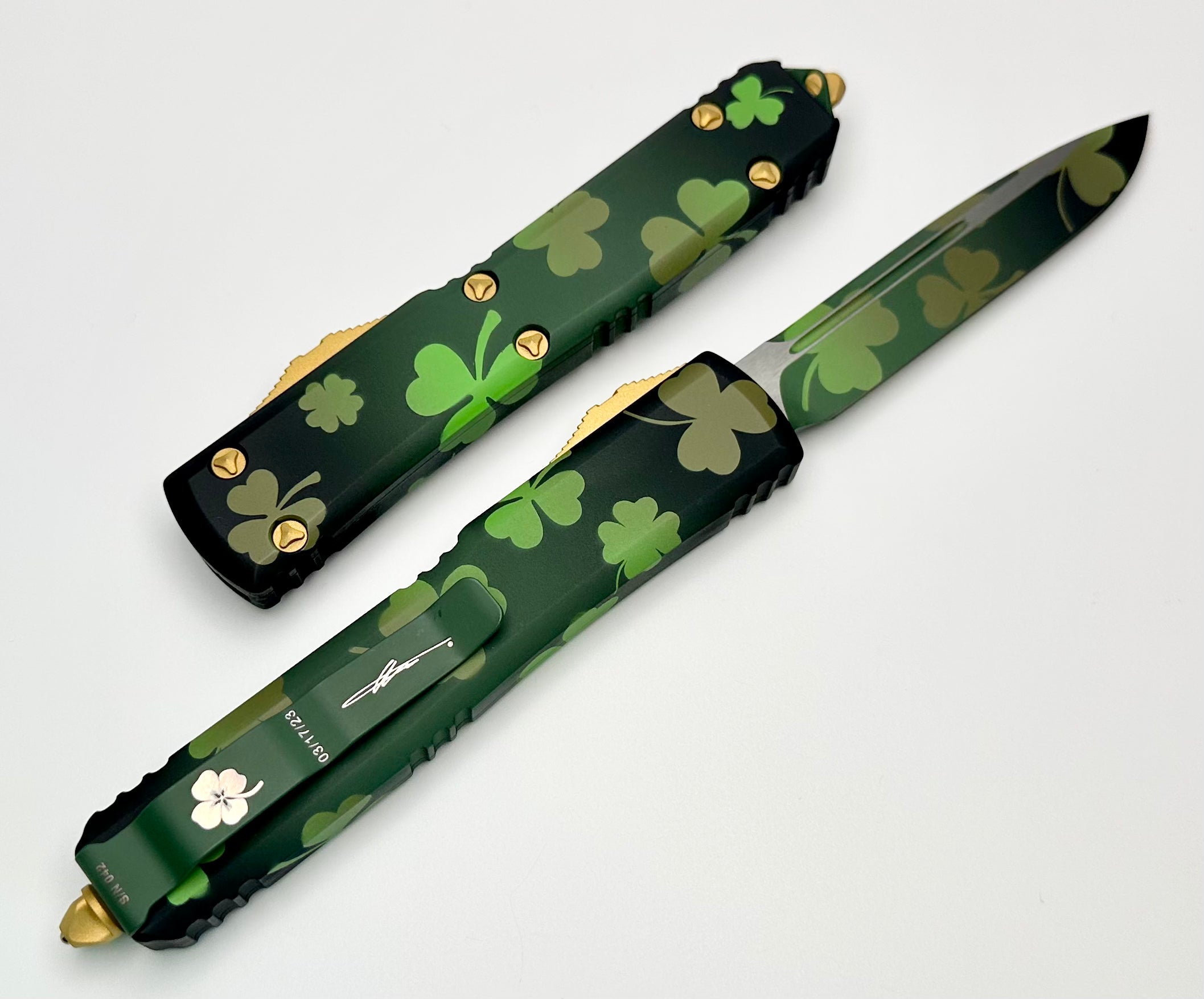 Microtech Ultratech Saint Patrick’s Day Green Single Edge - Premium Tactical Knife