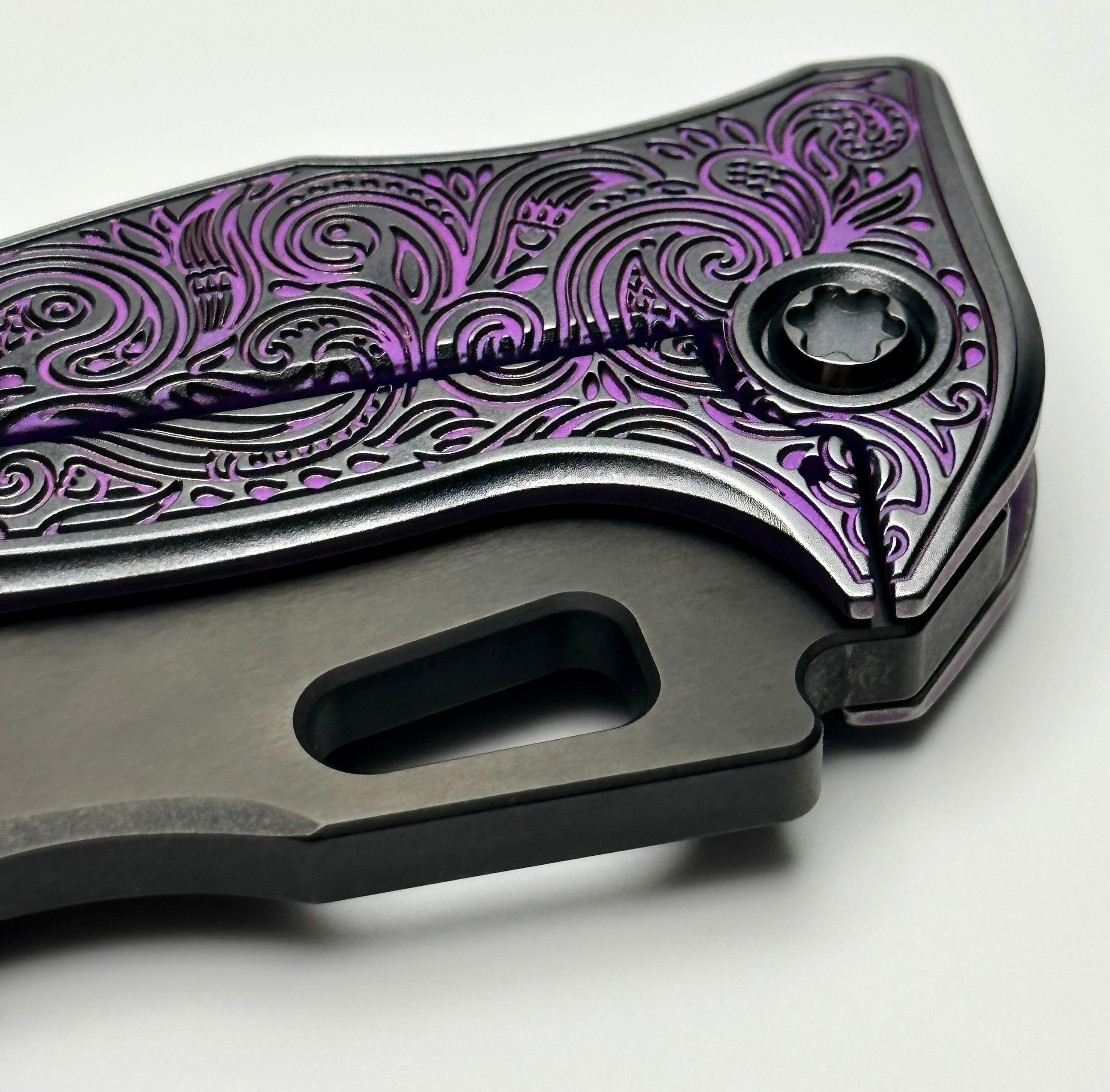 Borka Blades Premium Shylock Purple Natas & DLC Knife by Mike Bond