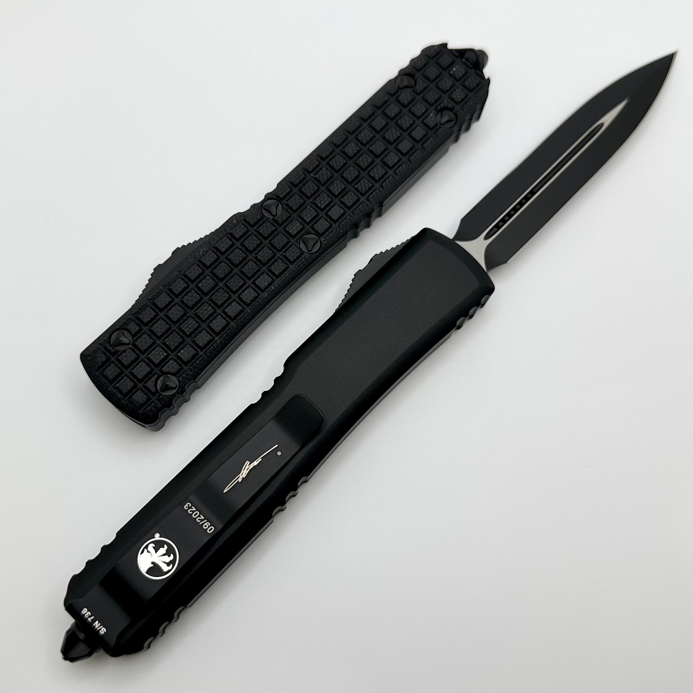 Microtech Ultratech Black G-10 Frag Tactical Knife - Premium Double Edge Signature Series