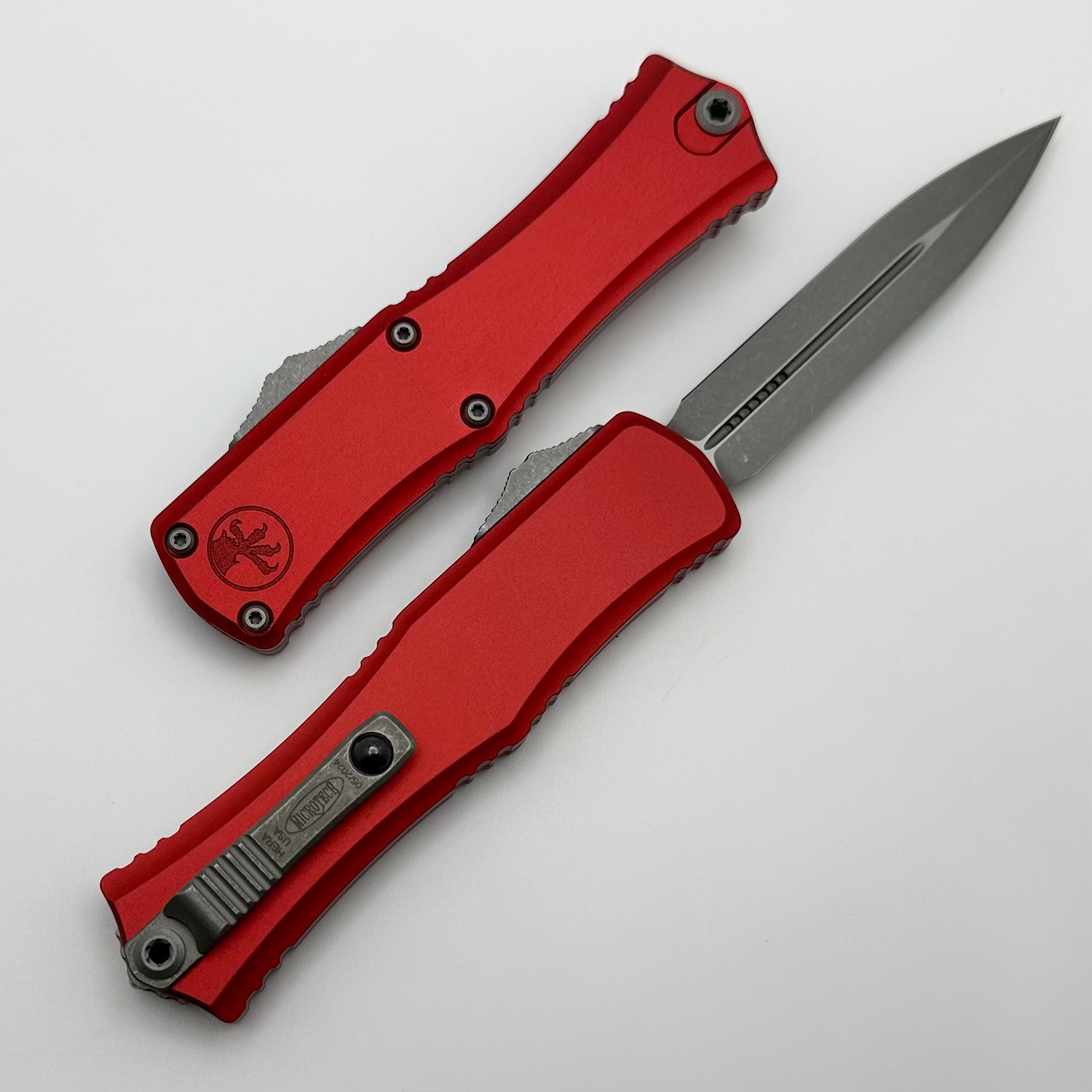 Microtech Mini Hera Apocalyptic Double Edge M390MK - Ultimate Tactical Knife with Red Handle