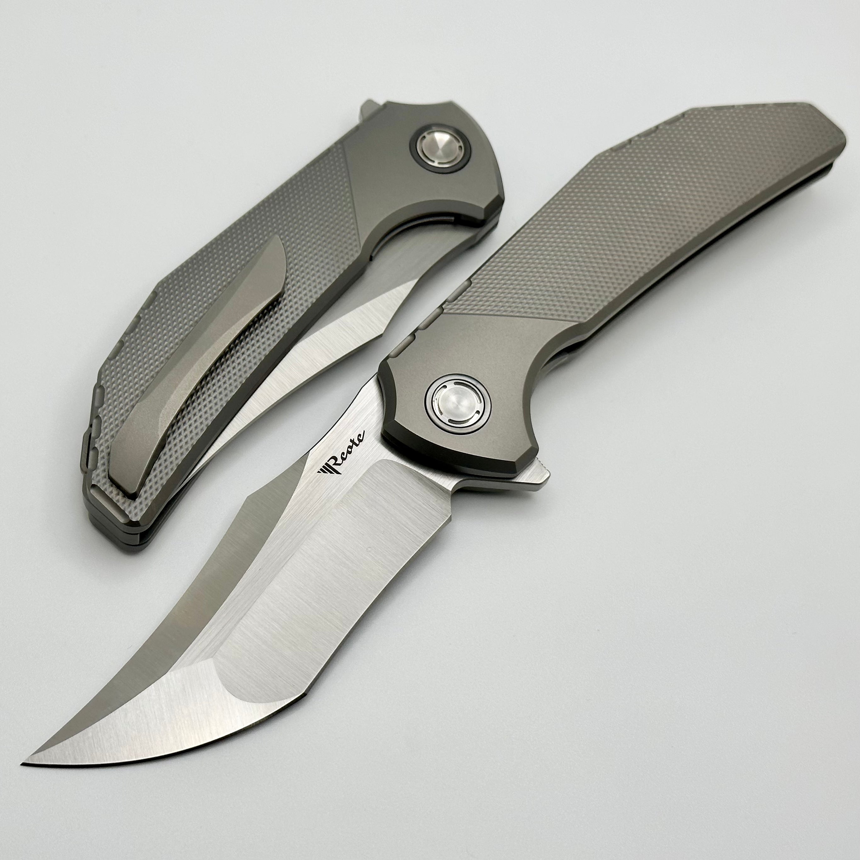 Reate Knives Ultimate Tiger Diamond Milled Titanium Folding Knife - M390 Steel