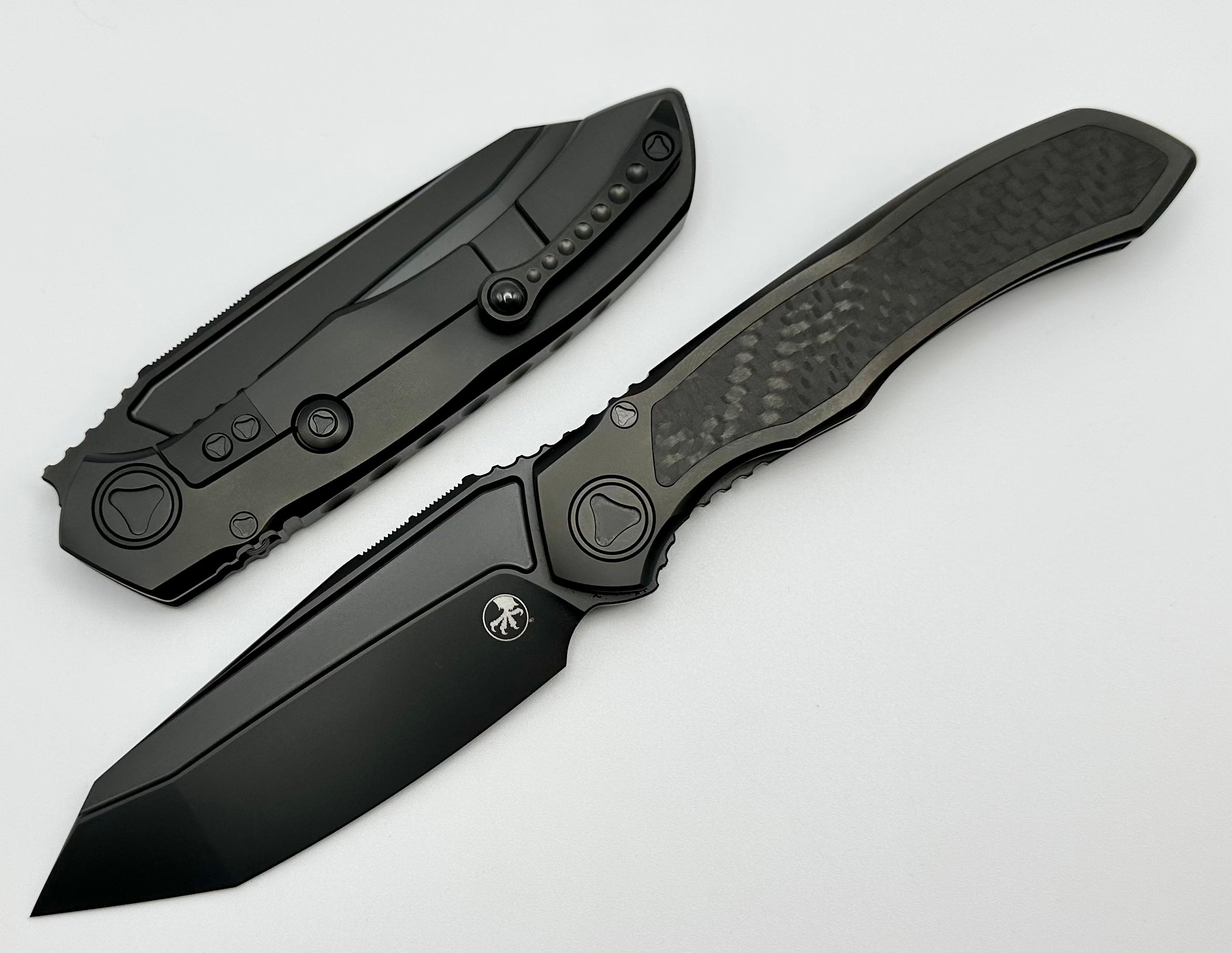 Microtech ANAX Premium Titanium DLC Tanto Knife with Carbon Fiber Inlay - M390 Steel