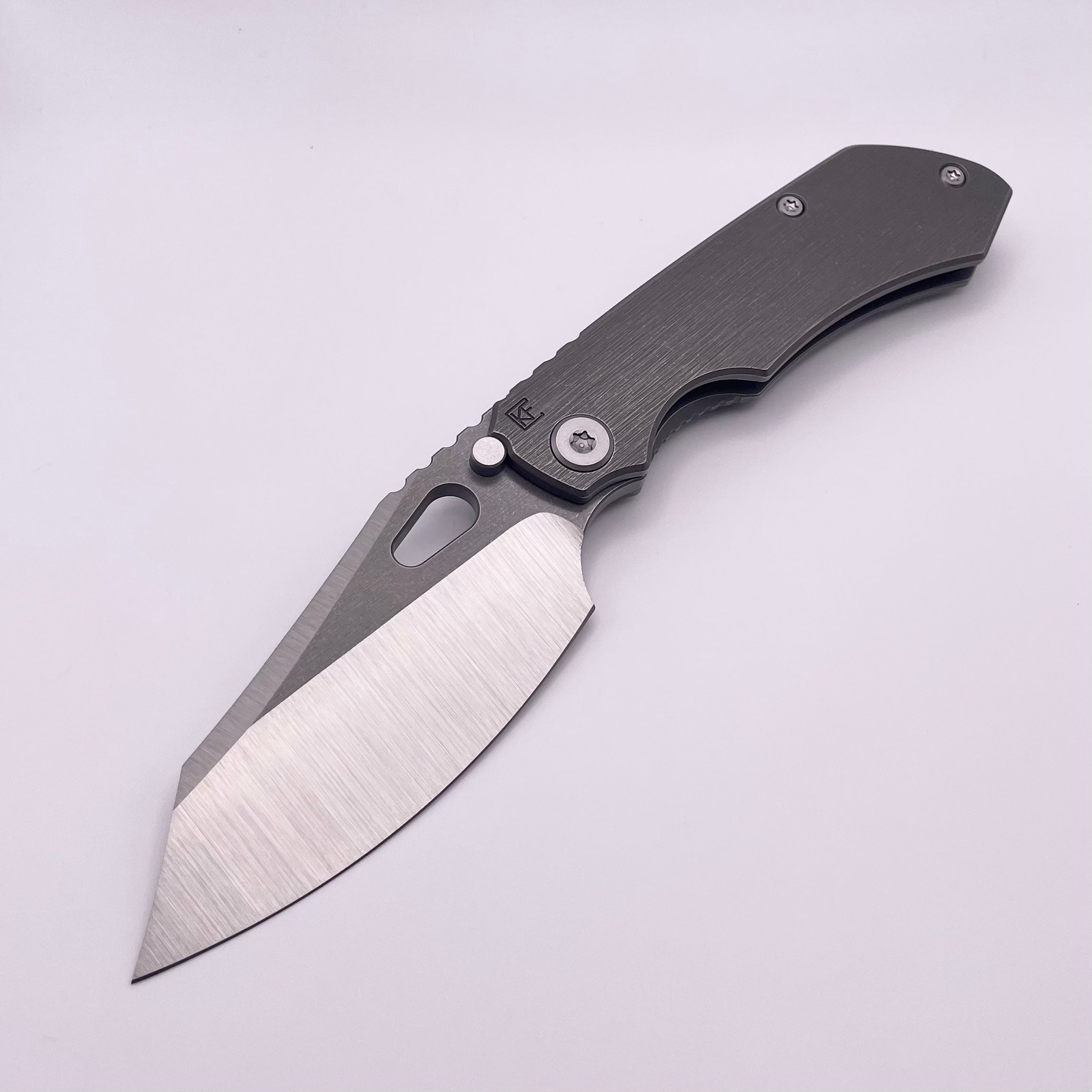 Premium Custom Knife Factory Rotten Design Evo 4.0 - Ultimate S90V Blade with Tumbled Titanium Handles