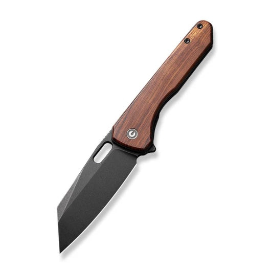 Premium Civivi Nugz Folding Knife with Guibourtia Wood Handles & Stonewash Finish