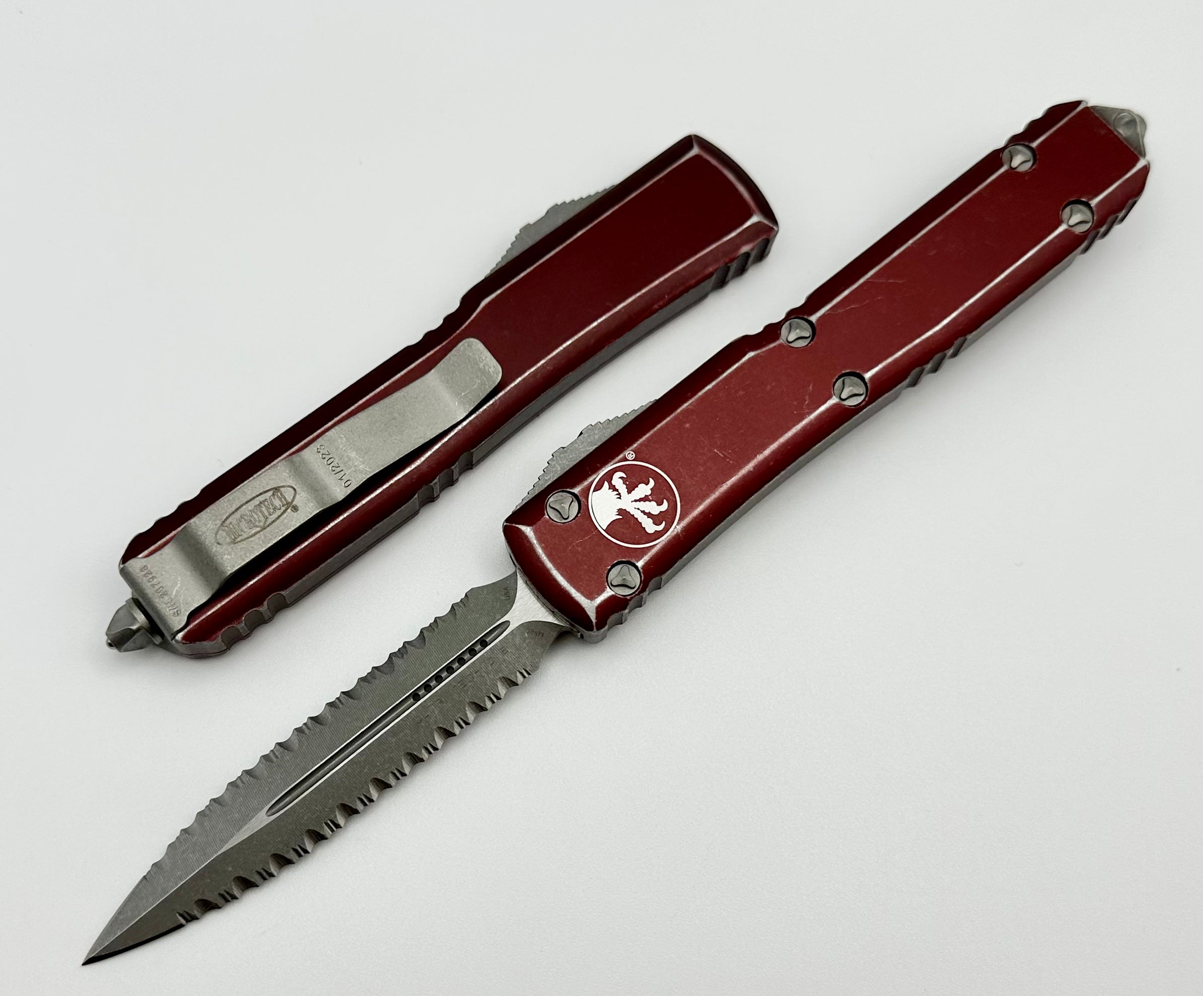 Microtech Ultratech Premium Double Edge OTF Knife - Apocalyptic Merlot