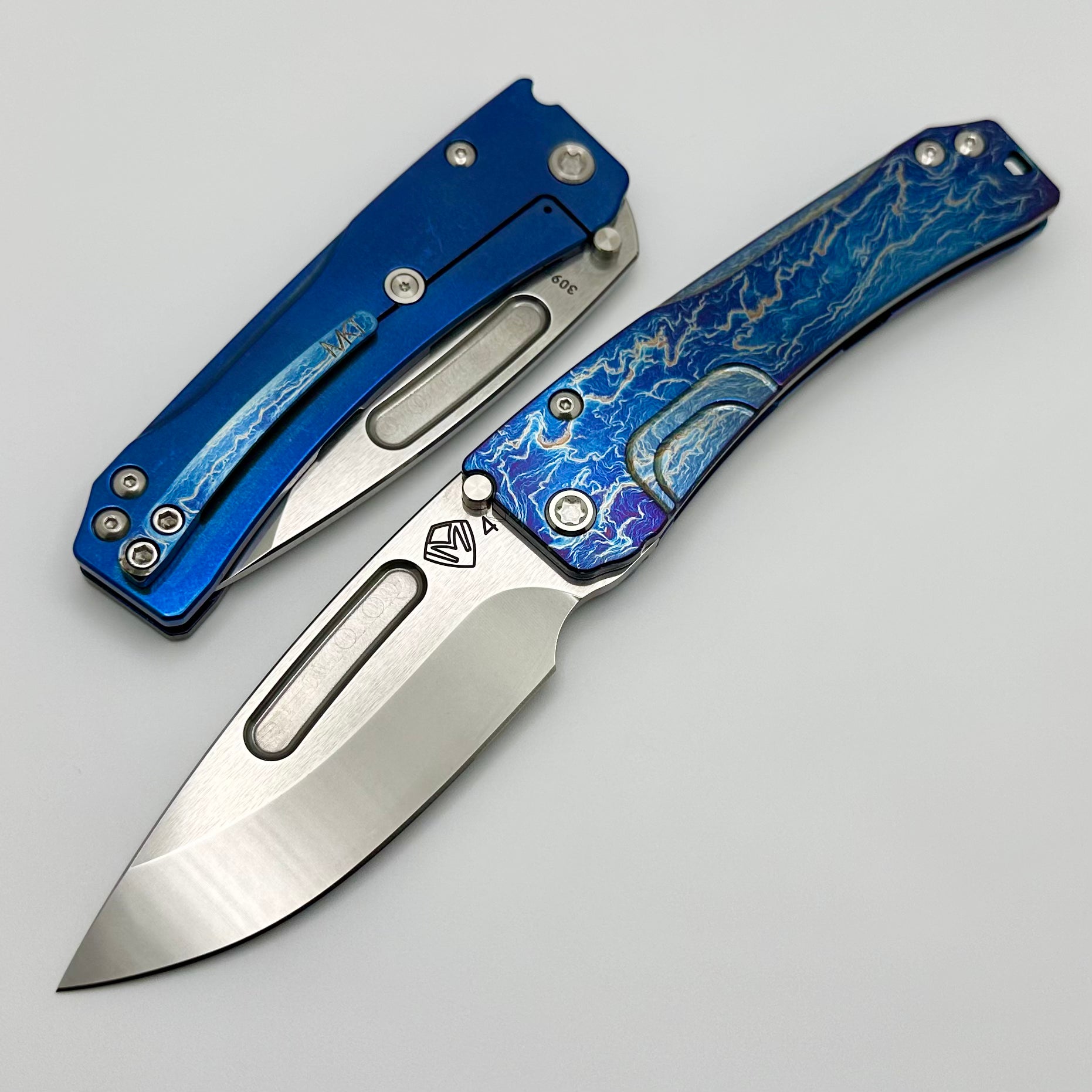 Medford Slim Midi EDC Knife - Premium S45VN Blade & Flamed/Blue Handles