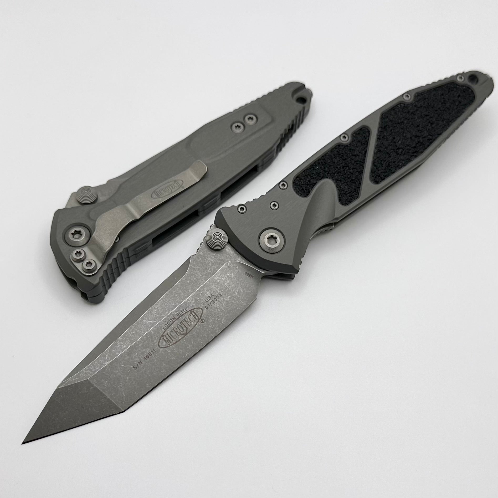 Microtech Socom Elite Tanto Edge Manual Tactical Knife - Premium Clear Apocalyptic Finish