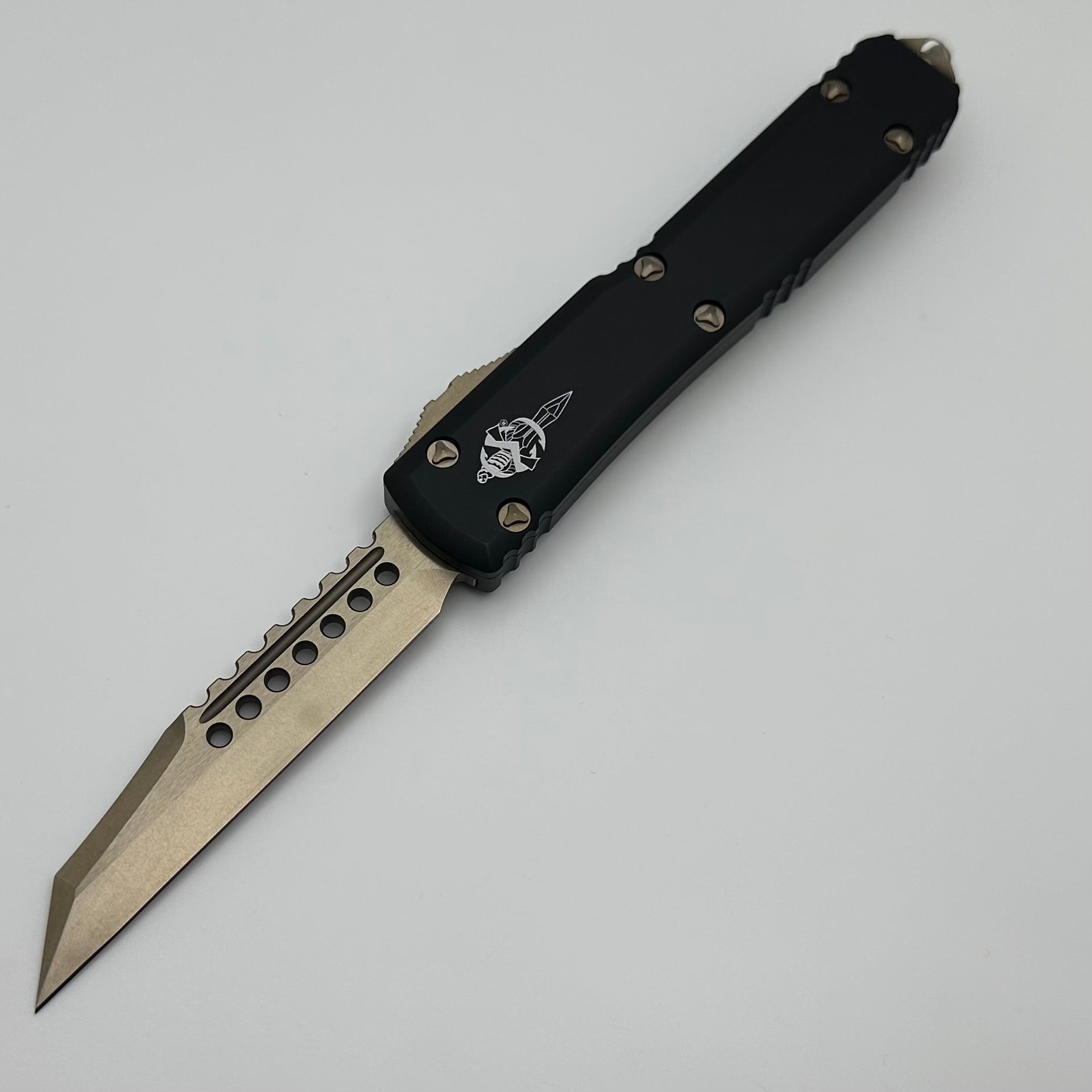 Premium Microtech Ultratech Warhound Bronze & Black OTF Knife - Pre-Owned