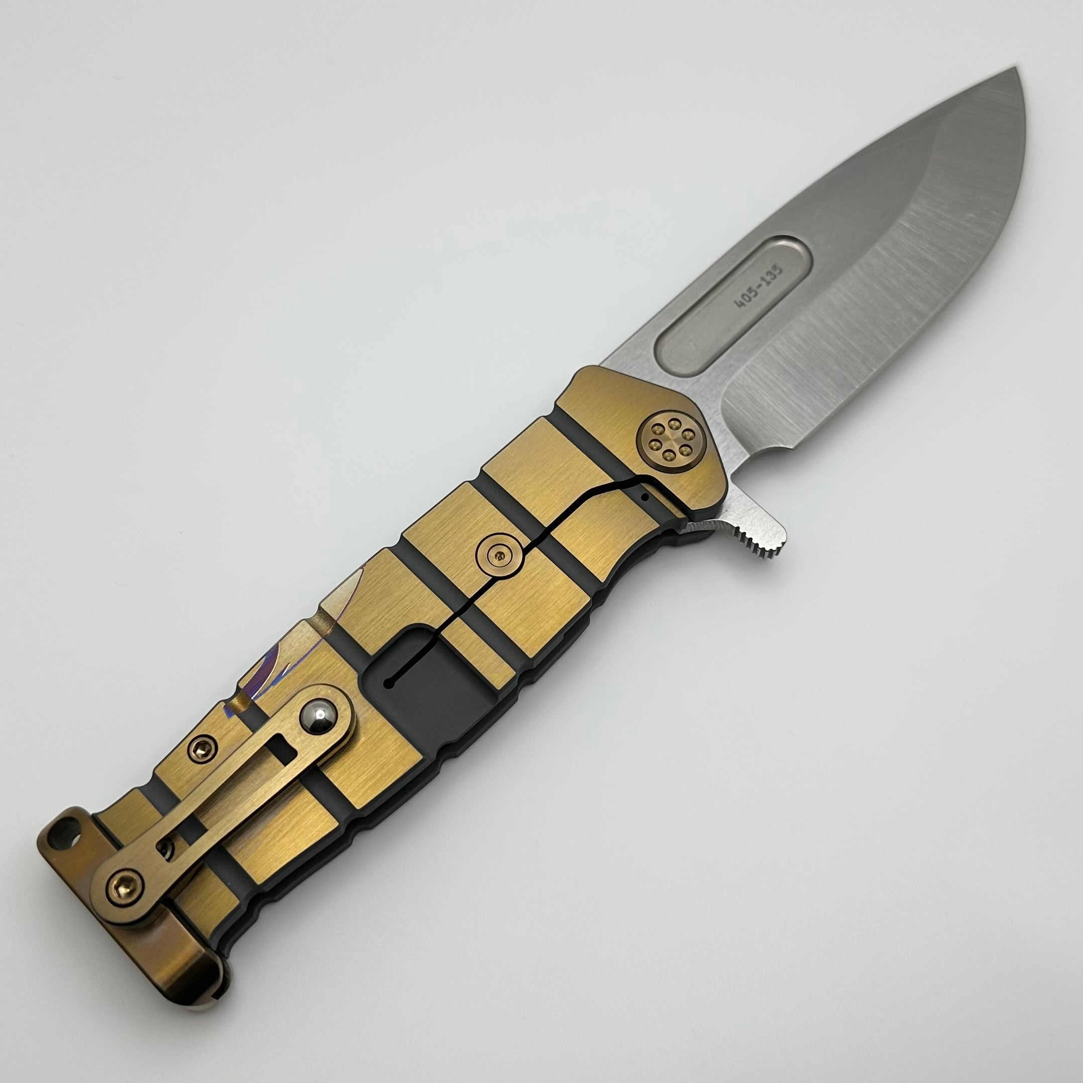 Medford Knife Fighter Flipper - Premium USMC Cement/Bronze Handle with Tumbled S45VN Blade