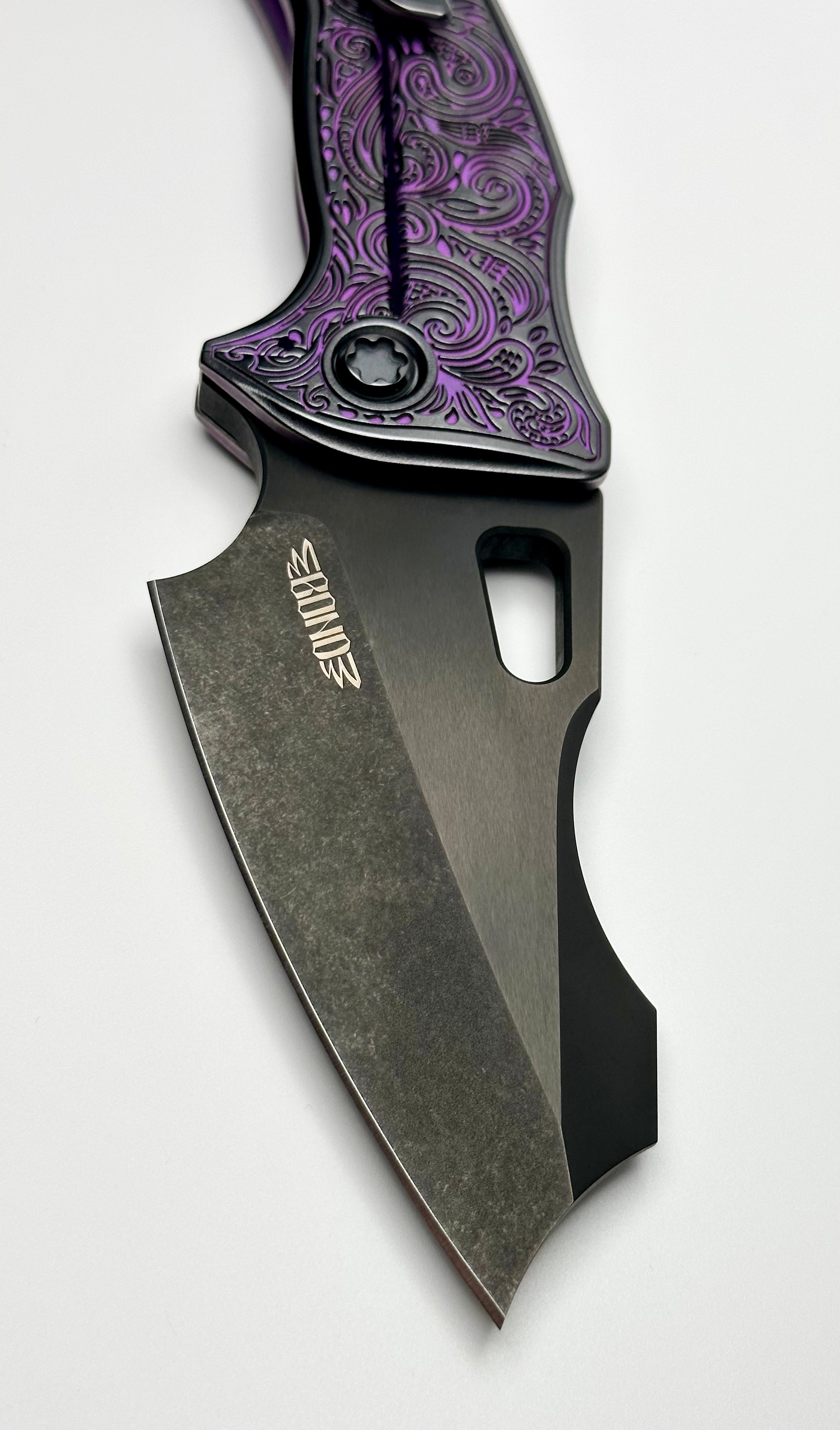 Borka Blades Premium Shylock Purple Natas & DLC Knife by Mike Bond