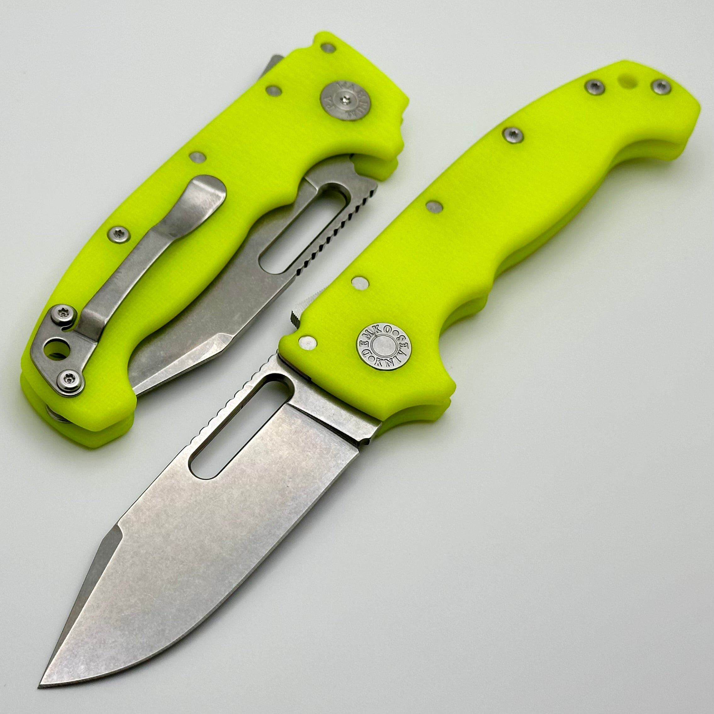 Premium Demko AD20S V2 Clip Point Knife - MagnaCut Steel & Day Glow G-10