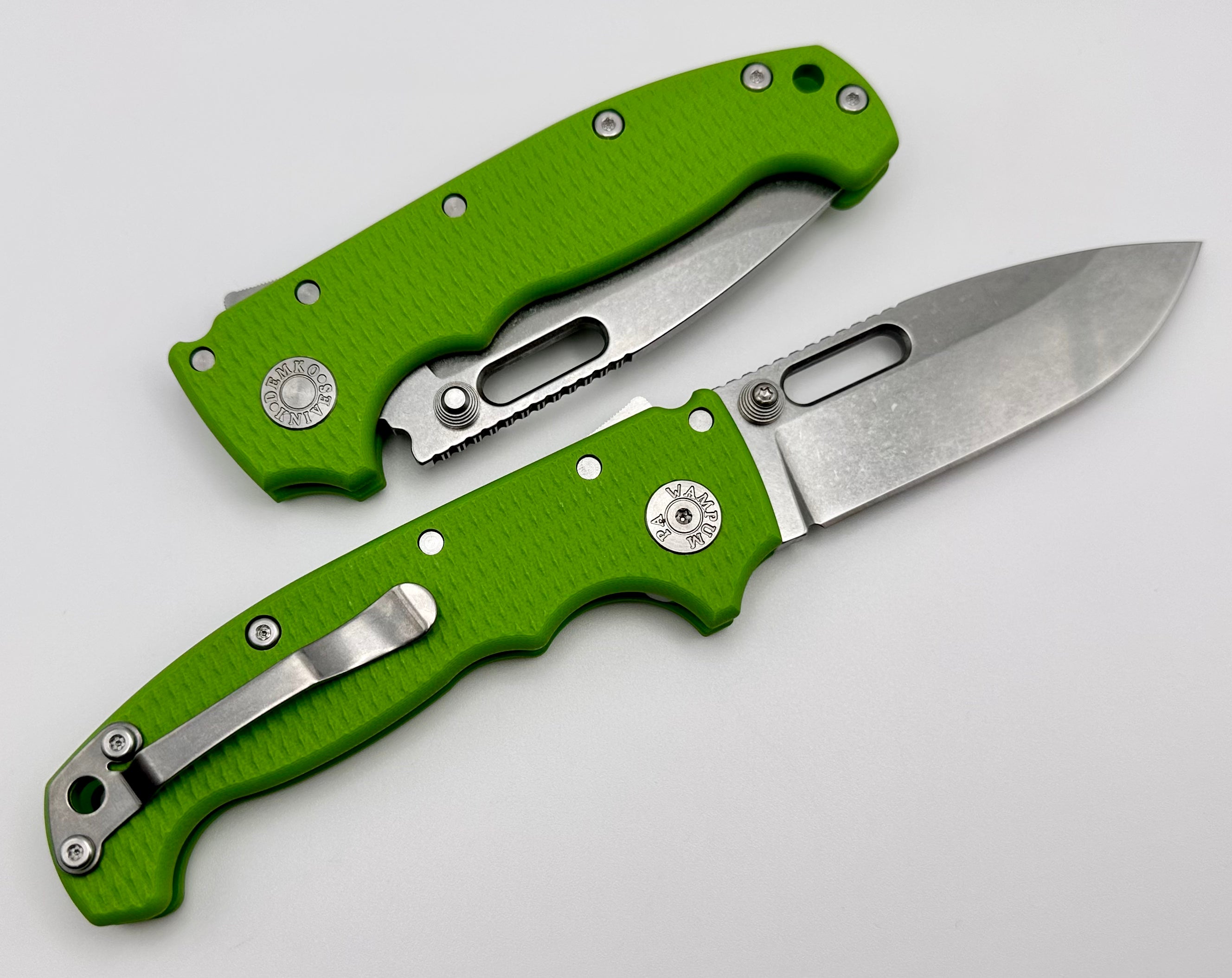 Demko Knives MG AD20 Premium Drop Point 3V Blade with Neon Green G-10 Handle - Exclusive Limited Edition