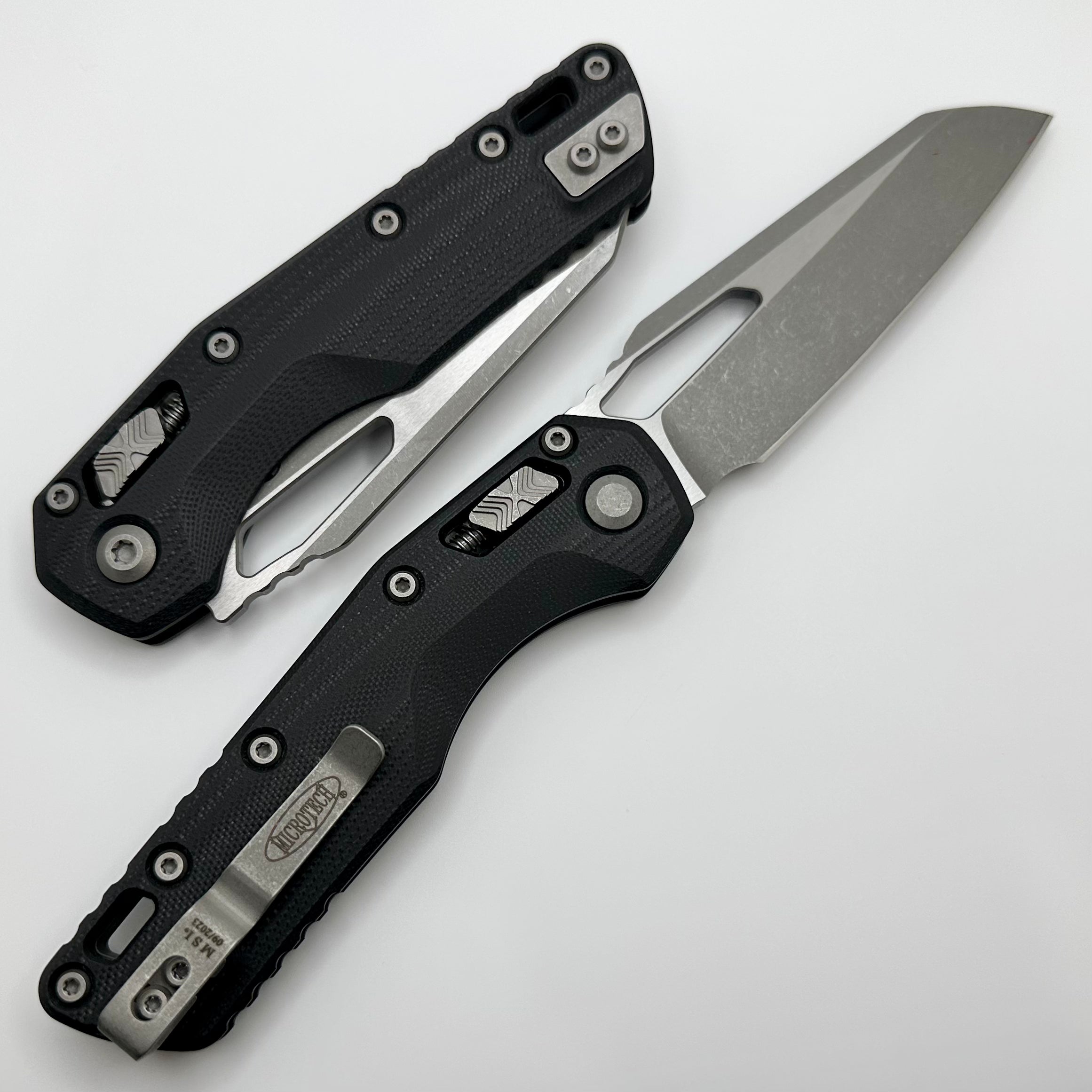 Microtech MSI RAM LOK Folding Knife - Premium Black G-10 Handle & M390MK Apocalyptic Blade
