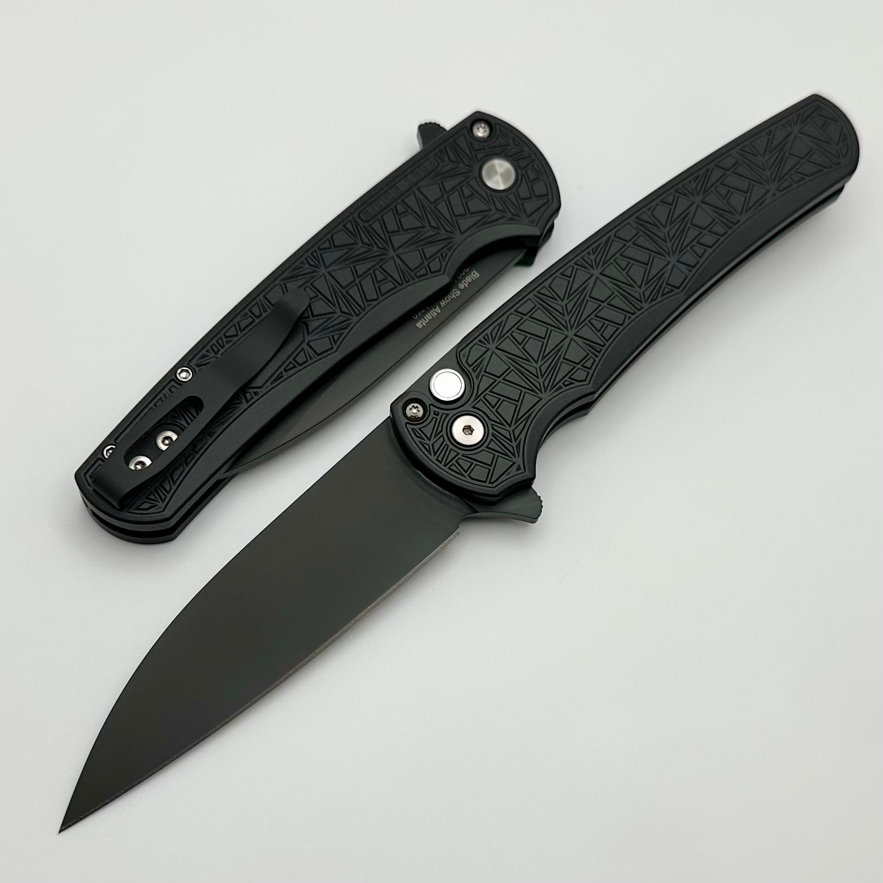 Pro-Tech Malibu Premium Folding Knife - Black Nexus Handle & DLC MagnaCut Wharncliffe Blade (Blade Show ATL 2024 Edition)