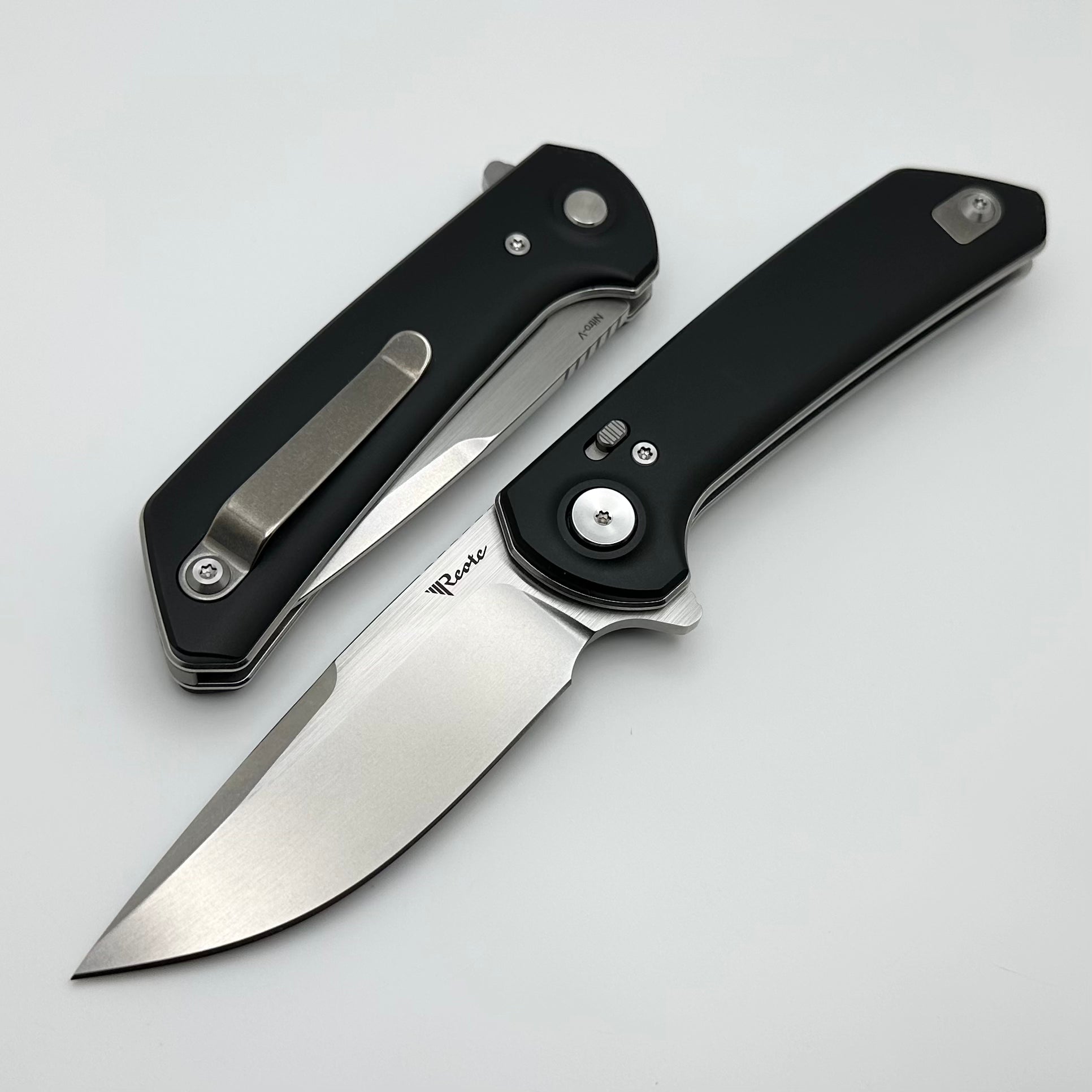 Reate Knives PL-XF Premium Folding Knife - Black Aluminum & Nitro-V Steel