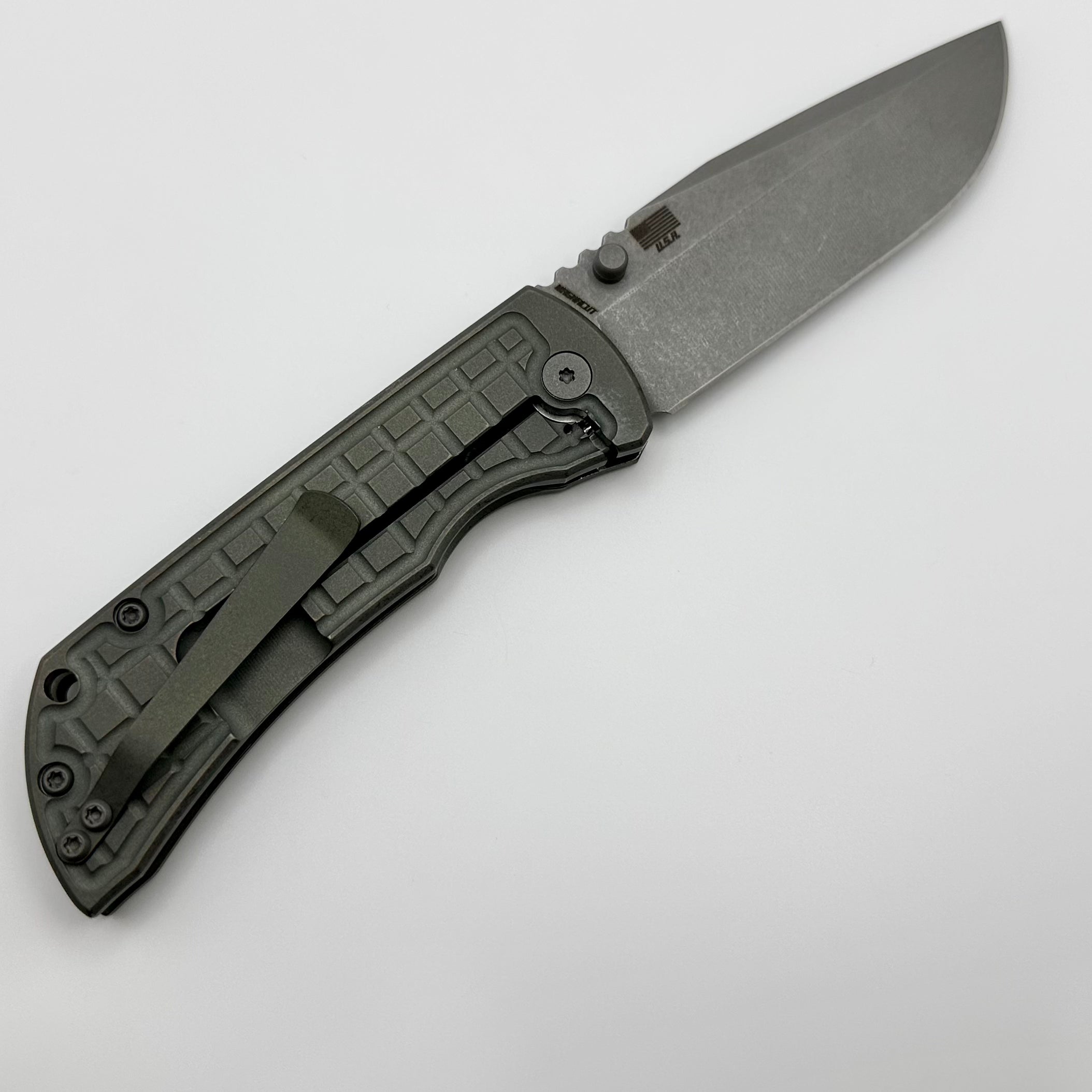 McNees Ultimate Mac 2 3.5 Tactical Knife - Green/Bronze Frag Atomic with Stonewash MagnaCut GEN 2