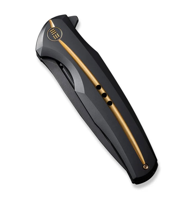 We Knife 601X Limited Edition - Black & Gold Titanium Handle with Black Stonewash 20CV Blade