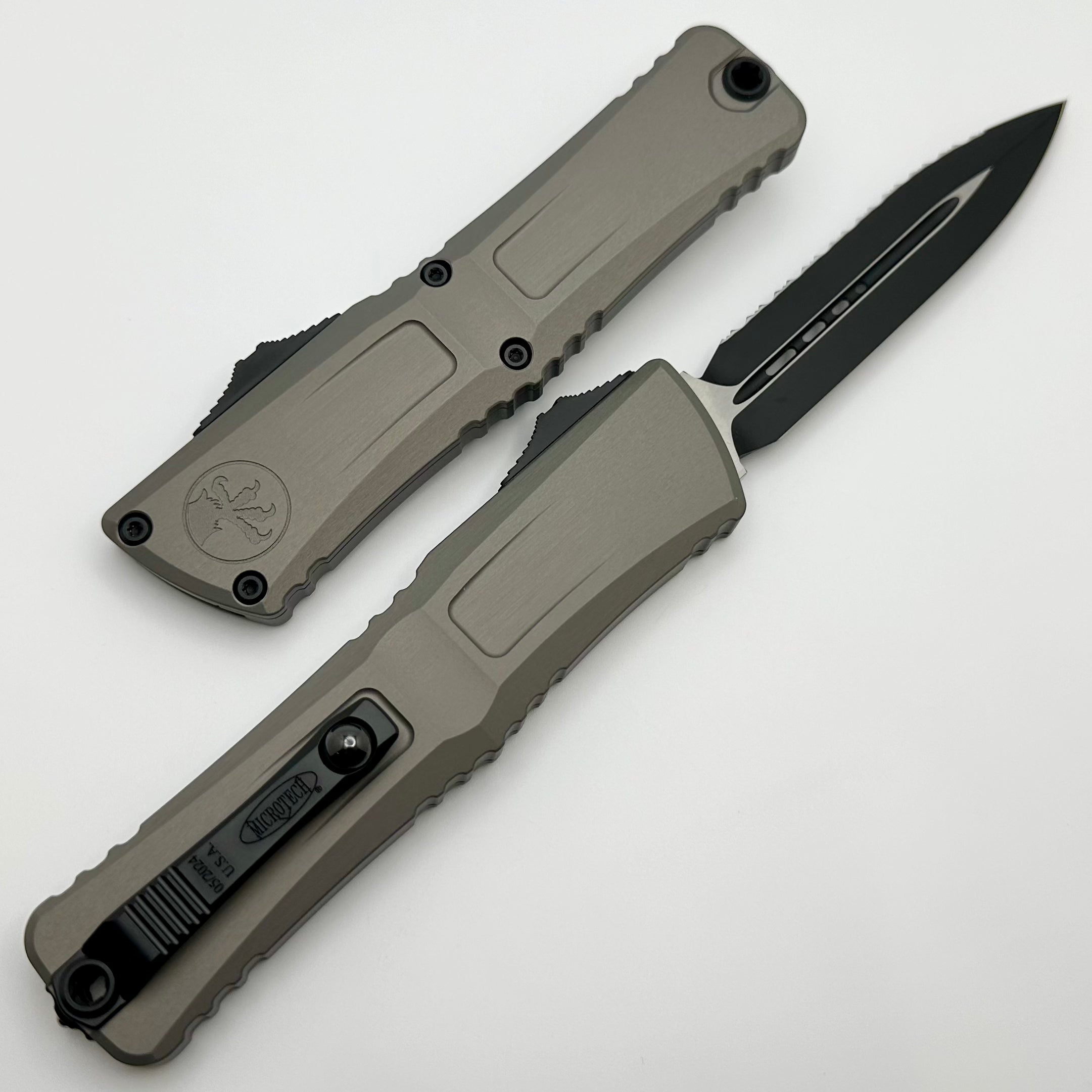 Microtech Combat Troodon Gen III Premium OTF Knife - Black Double Edge Full Serrated