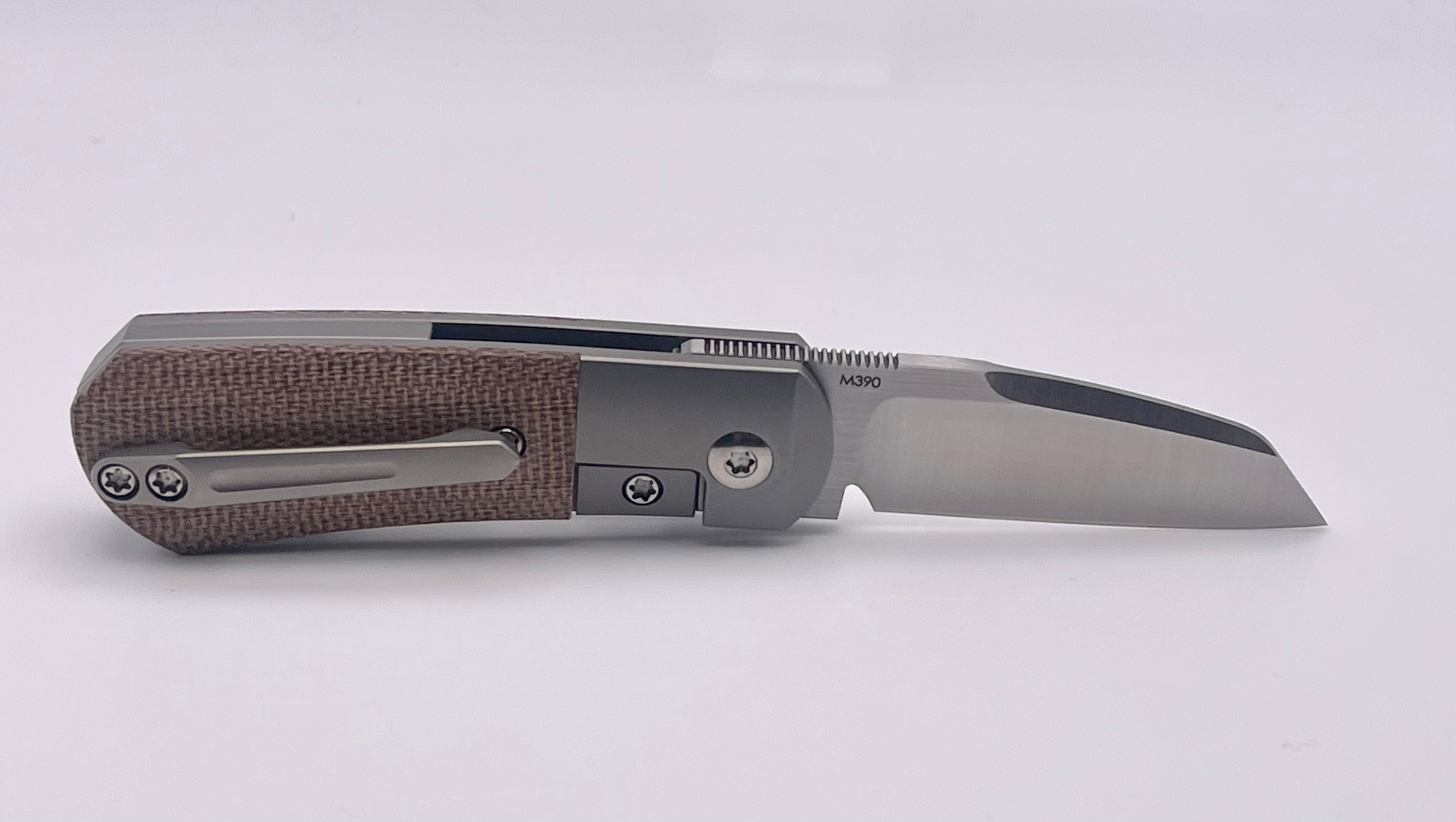 Premium Pre-Owned Pena Knives X-Series Micro Apache - Brown Micarta Handle