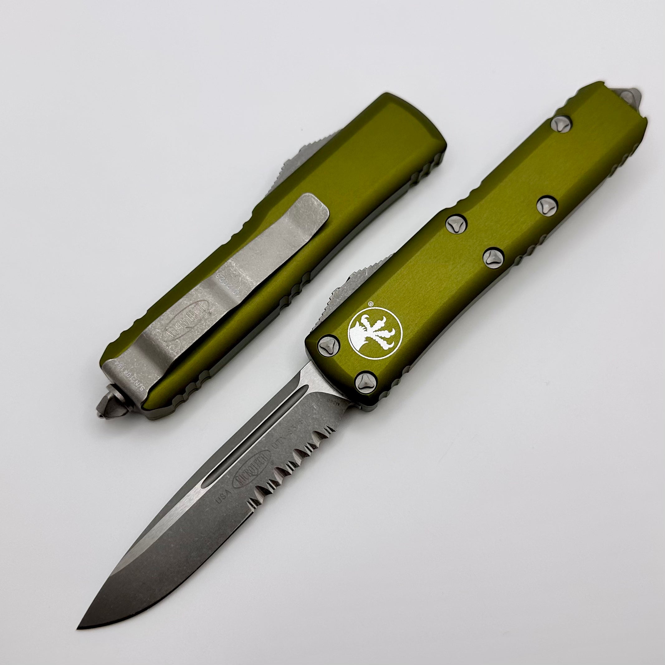 Microtech UTX-85 Apocalyptic Finish EDC Knife - OD Green