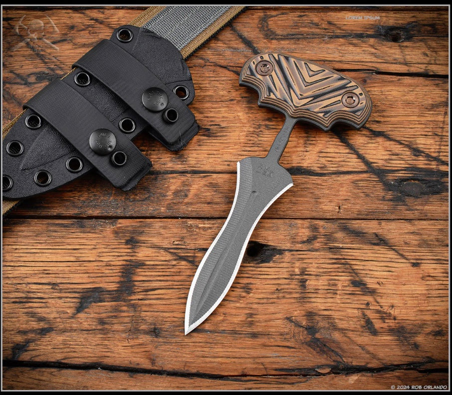 RMJ Tactical Reaver Premium Fixed Blade Knife with Hyena Brown G-10 & Nitro V Steel