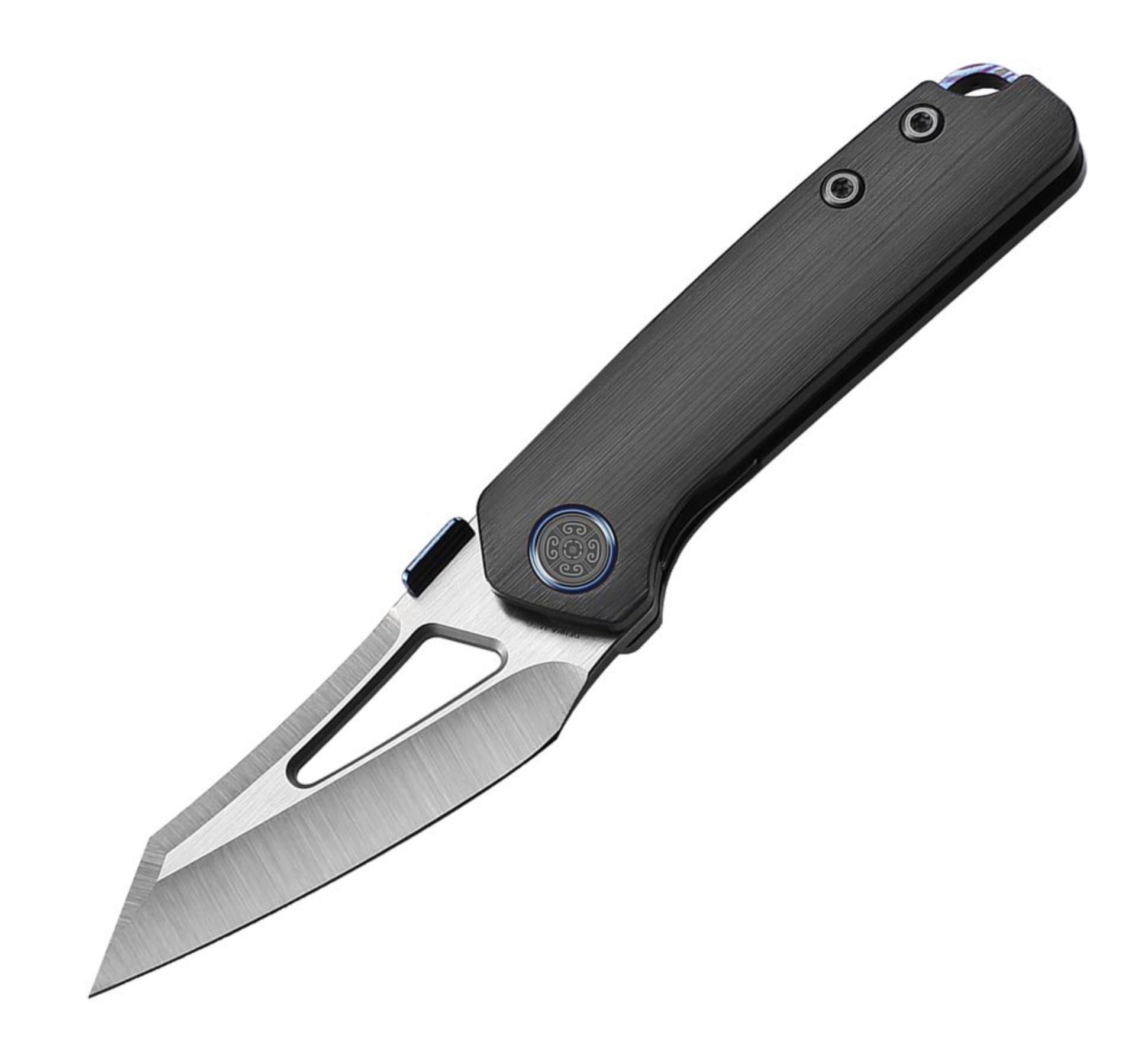 Cavol Denka Ultimate Black Titanium EDC Knife with Timascus Accents