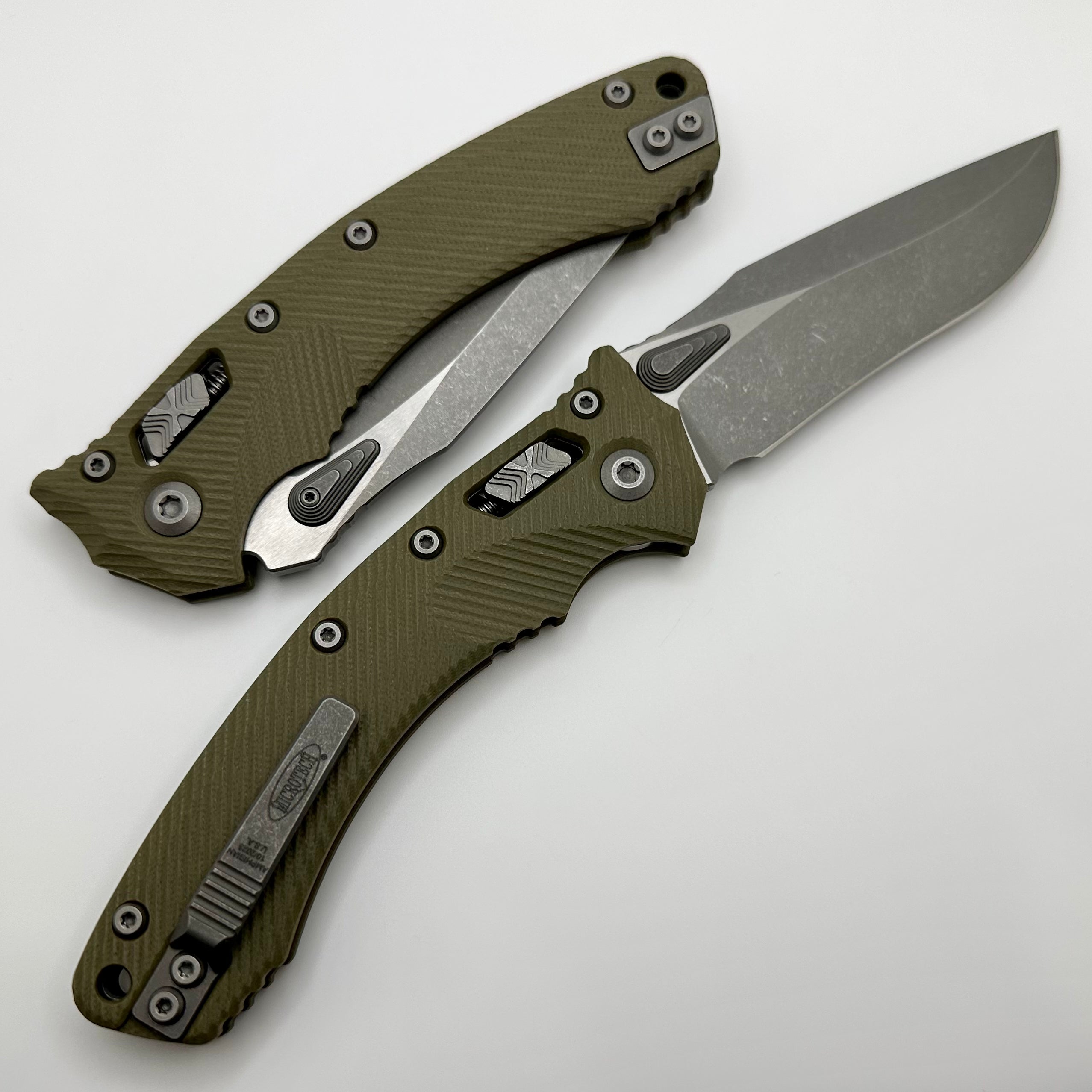 Microtech Amphibian RAM LOK OD Green Tactical Knife - Premium G-10 Handle & Apocalyptic M390MK Blade