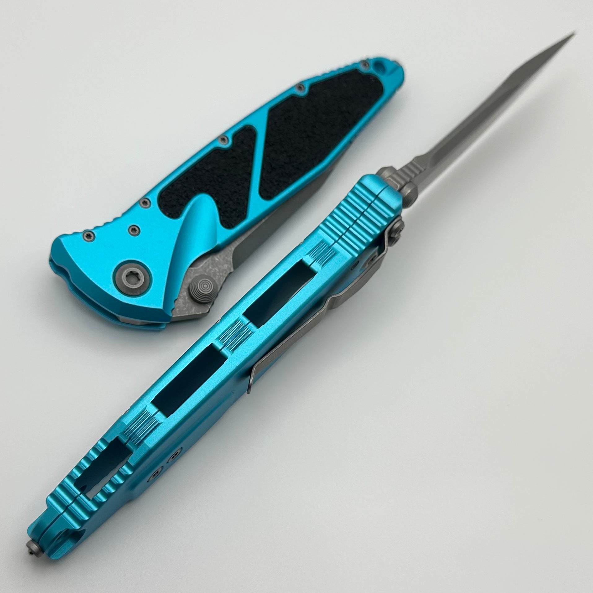 Microtech Socom Elite S/E Manual Tactical Knife - Turquoise Apocalyptic Finish