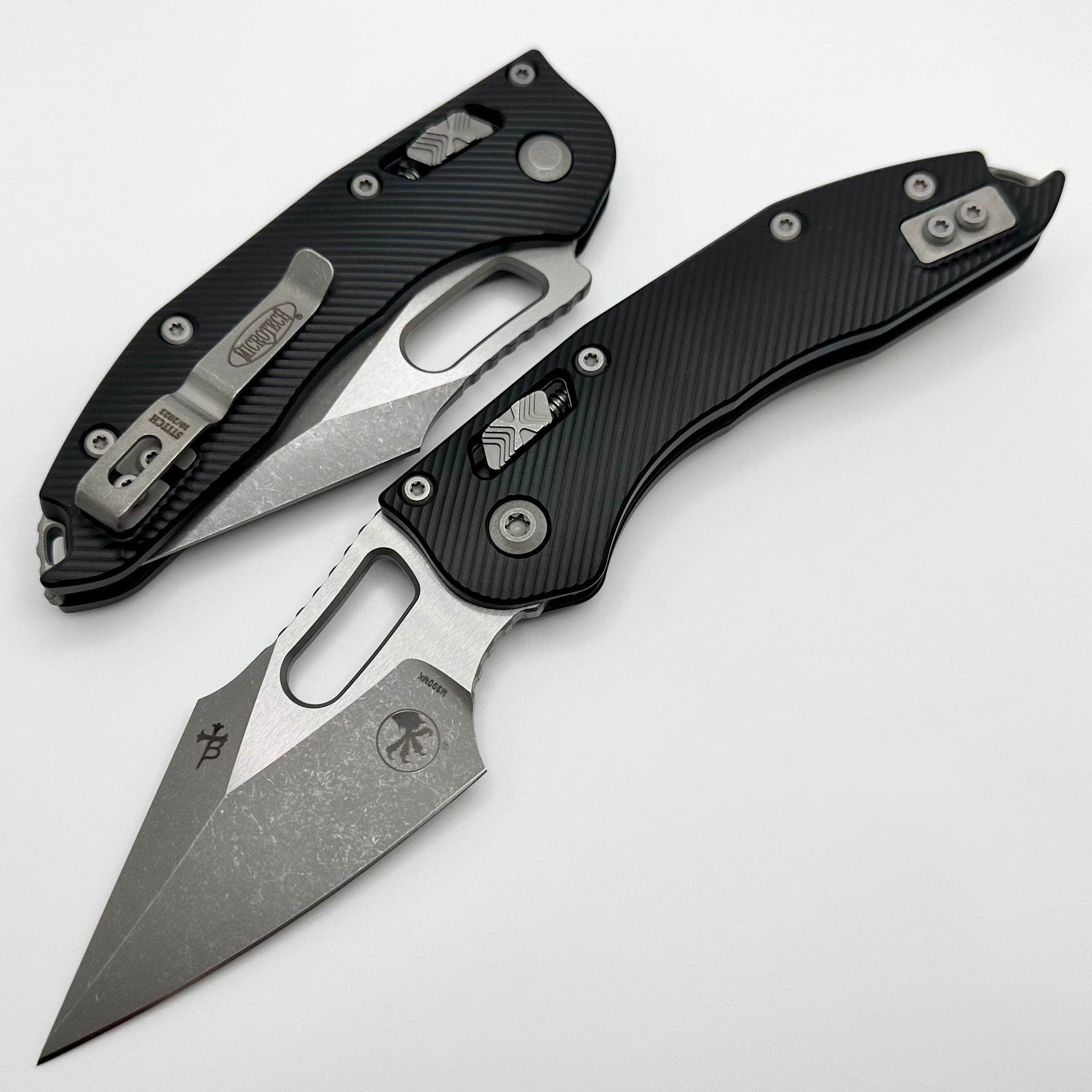 Premium Microtech Stitch RAM LOK Tactical Folding Knife - Black Aluminum & M390MK Steel