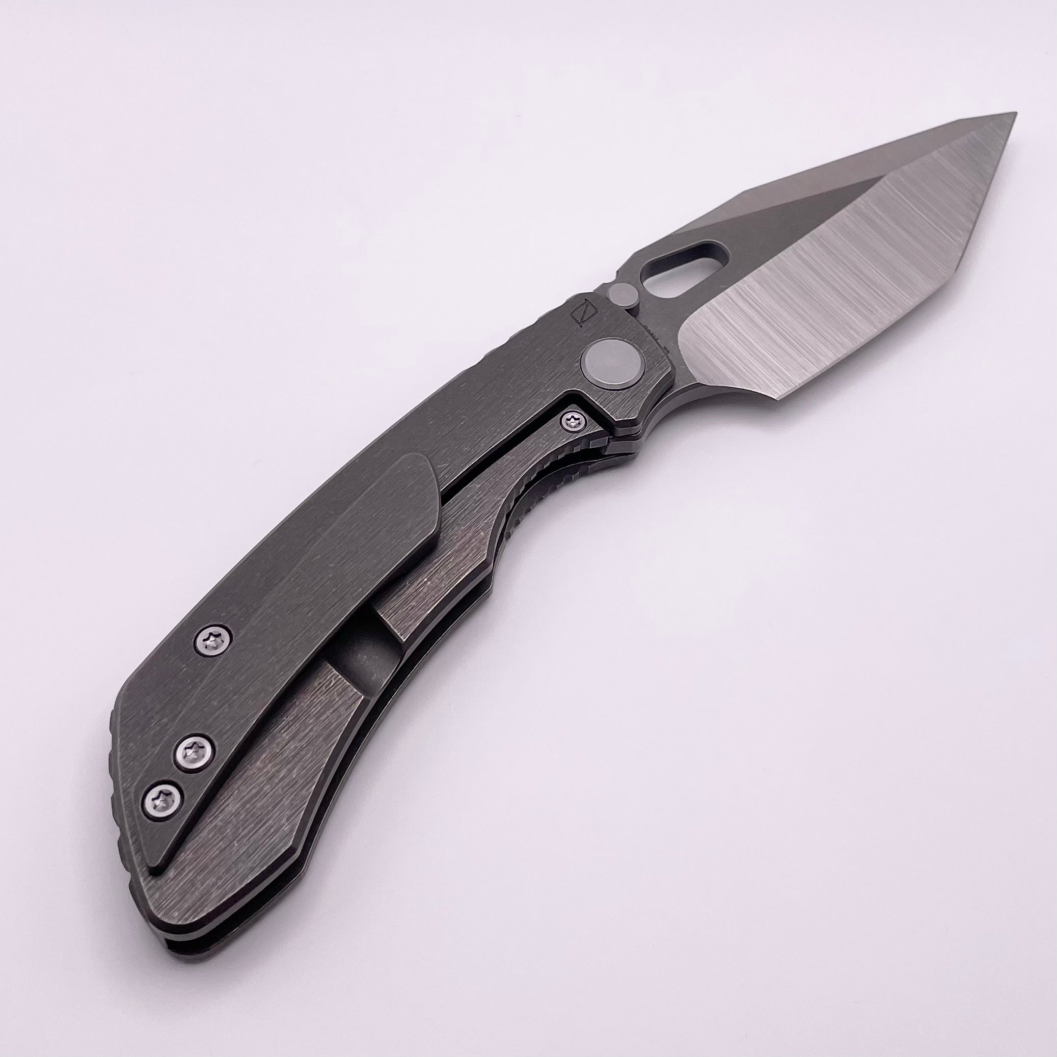 Premium Pre-Owned Custom Knife Factory Rotten Evo T - S90V Blade & Titanium Handles